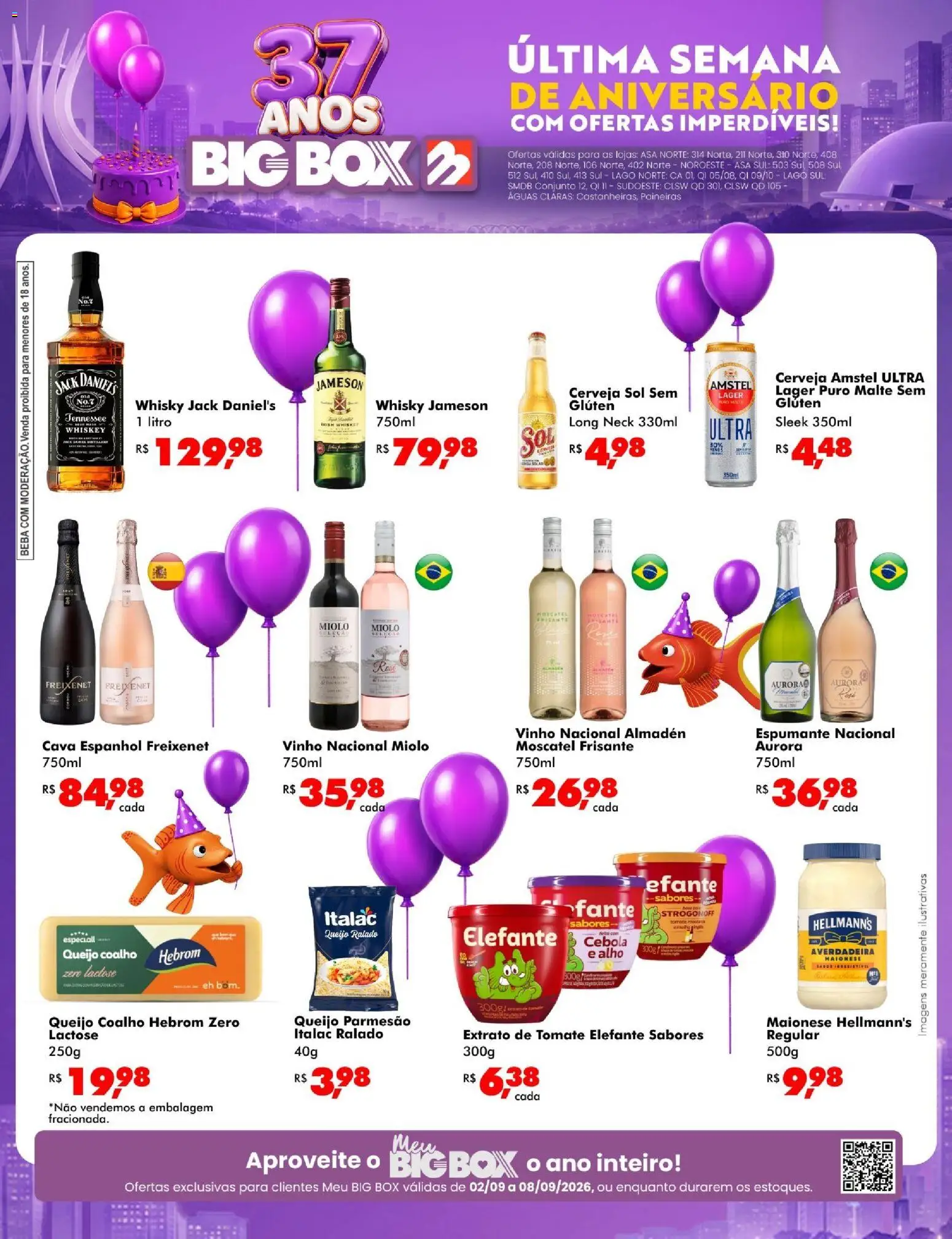 Big Box Folheto - válido de 02/09/2026 | Página: 1 | Produtos: Cebola, Queijo, Vinho, Whisky Jack Daniel's