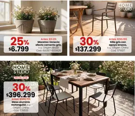 Vista previa Silla gris con apoya brazos, Silla gris con apoya brazos válido desde el 28/09/2026 | Página: 4 | Productos: Macetas, Mesa, Silla, Cemento