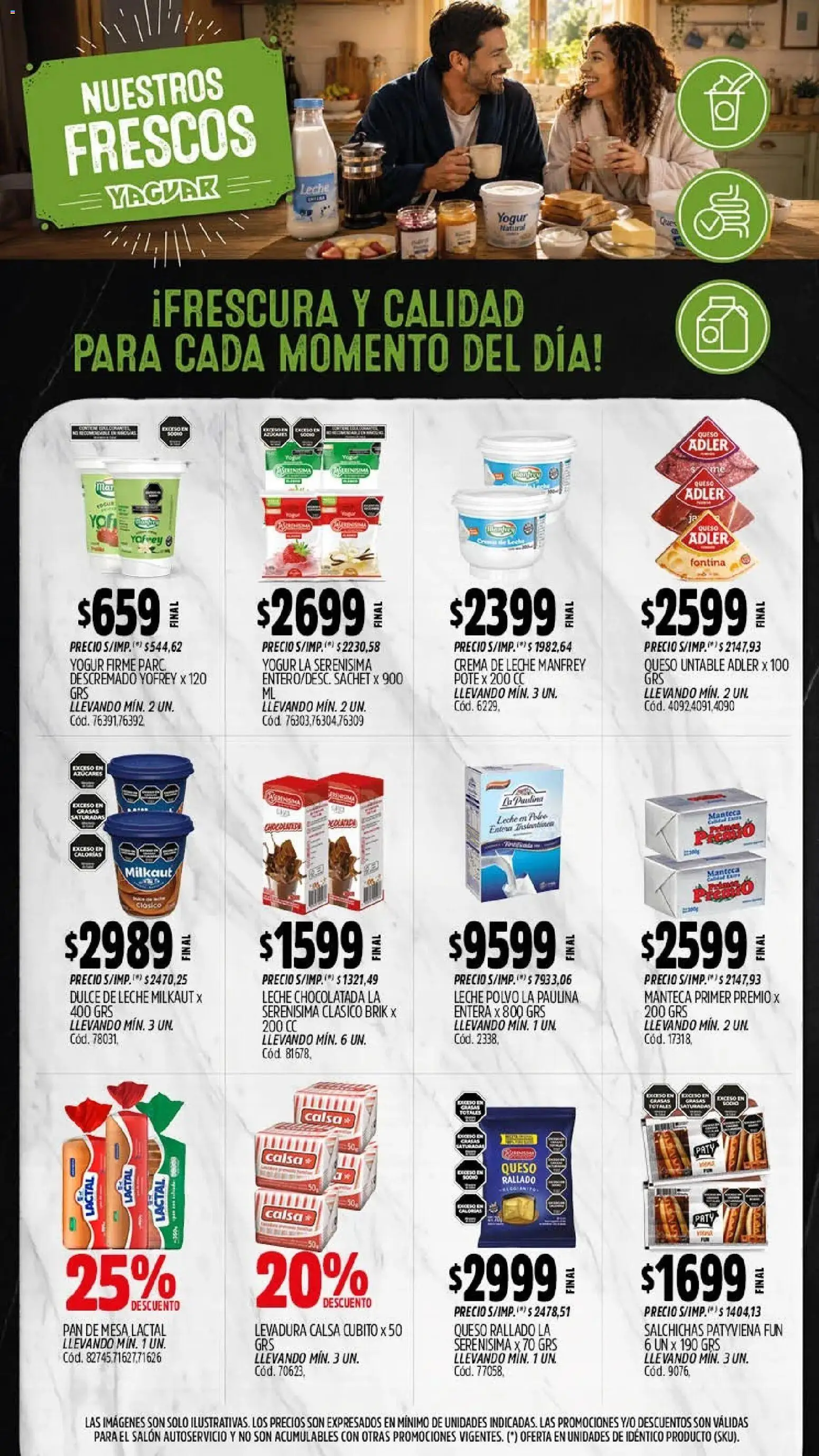 Yaguar - Oferta Semanal Jujuy │ válido desde el 24/08/2026 | Página: 8 | Productos: Mesa, Untable, Yogur, Pan