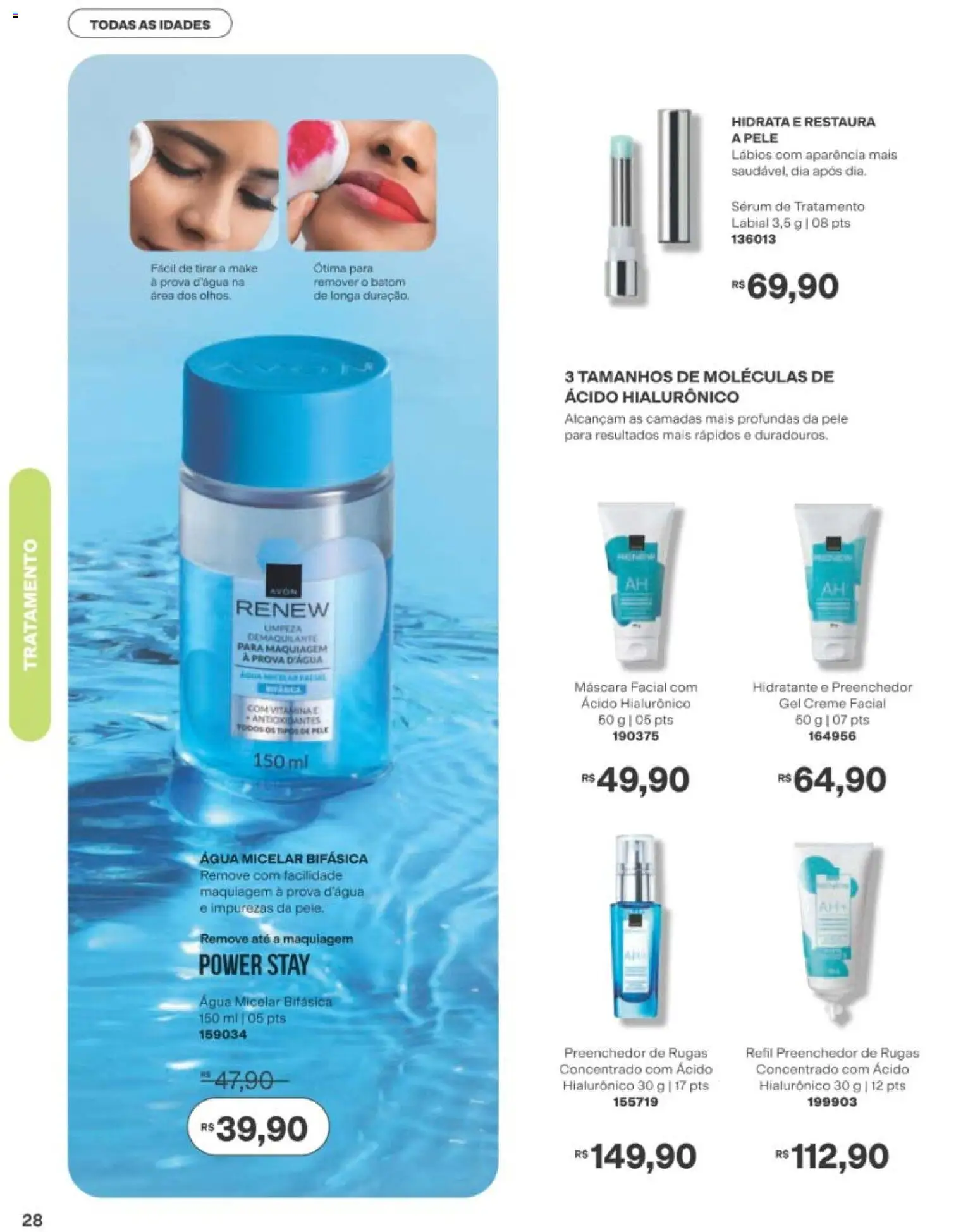 Avon Folheto - válido de 22/06/2026 | Página: 28 | Produtos: Batom, Água micelar, Sérum, Demaquilante