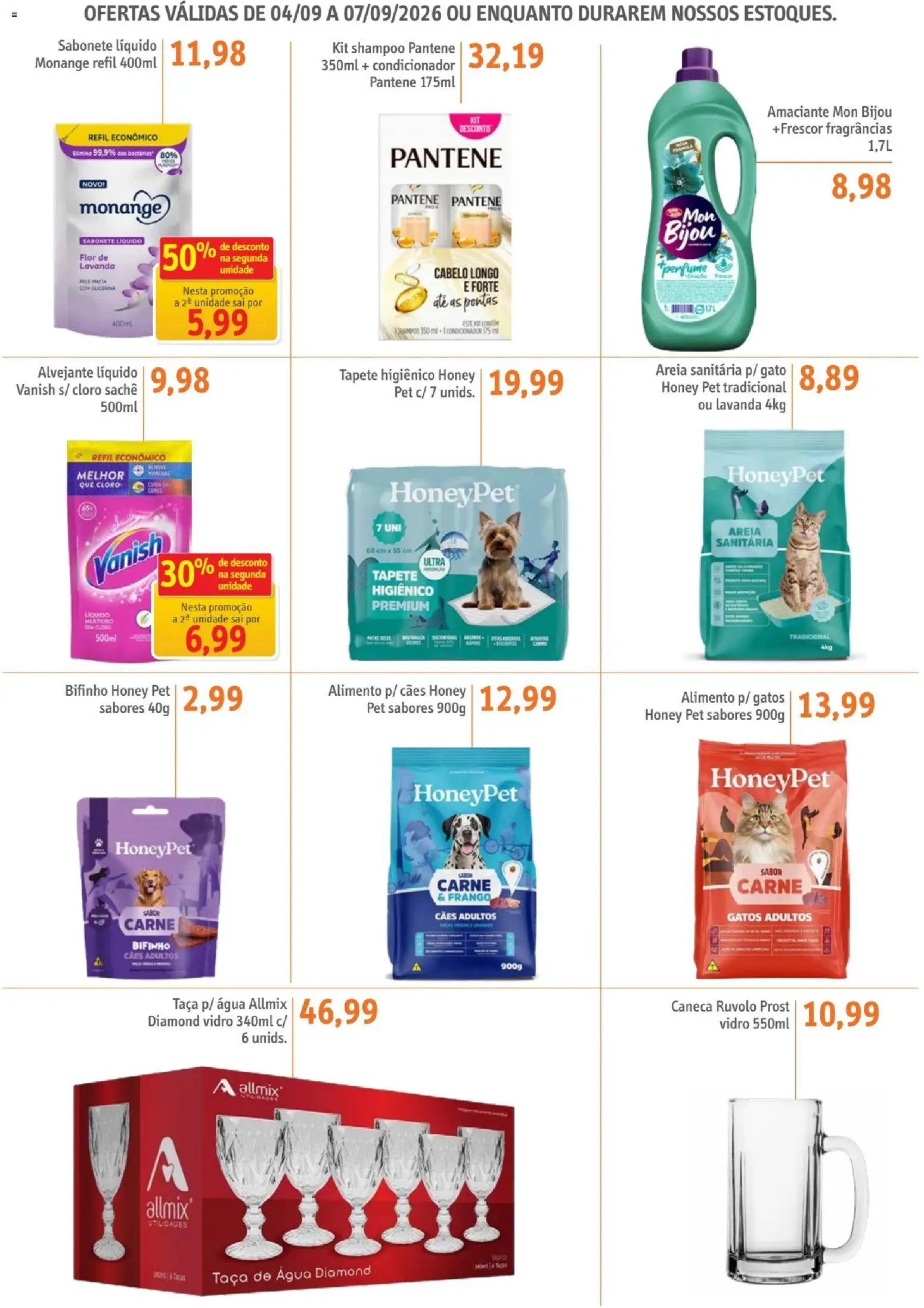 Sonda Folheto - válido de 04/09/2026 | Página: 4 | Produtos: Shampoo, Alvejante, Sabonete, Sabonete líquido