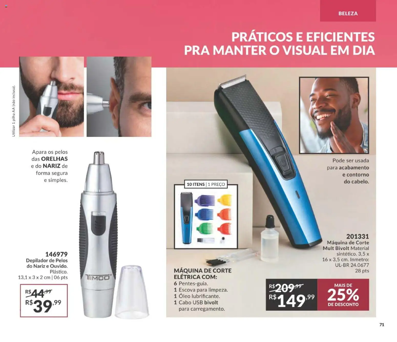 Avon Folheto - válido de 21/09/2026 | Página: 71 | Produtos: Depilador, Escova, Óleo, USB