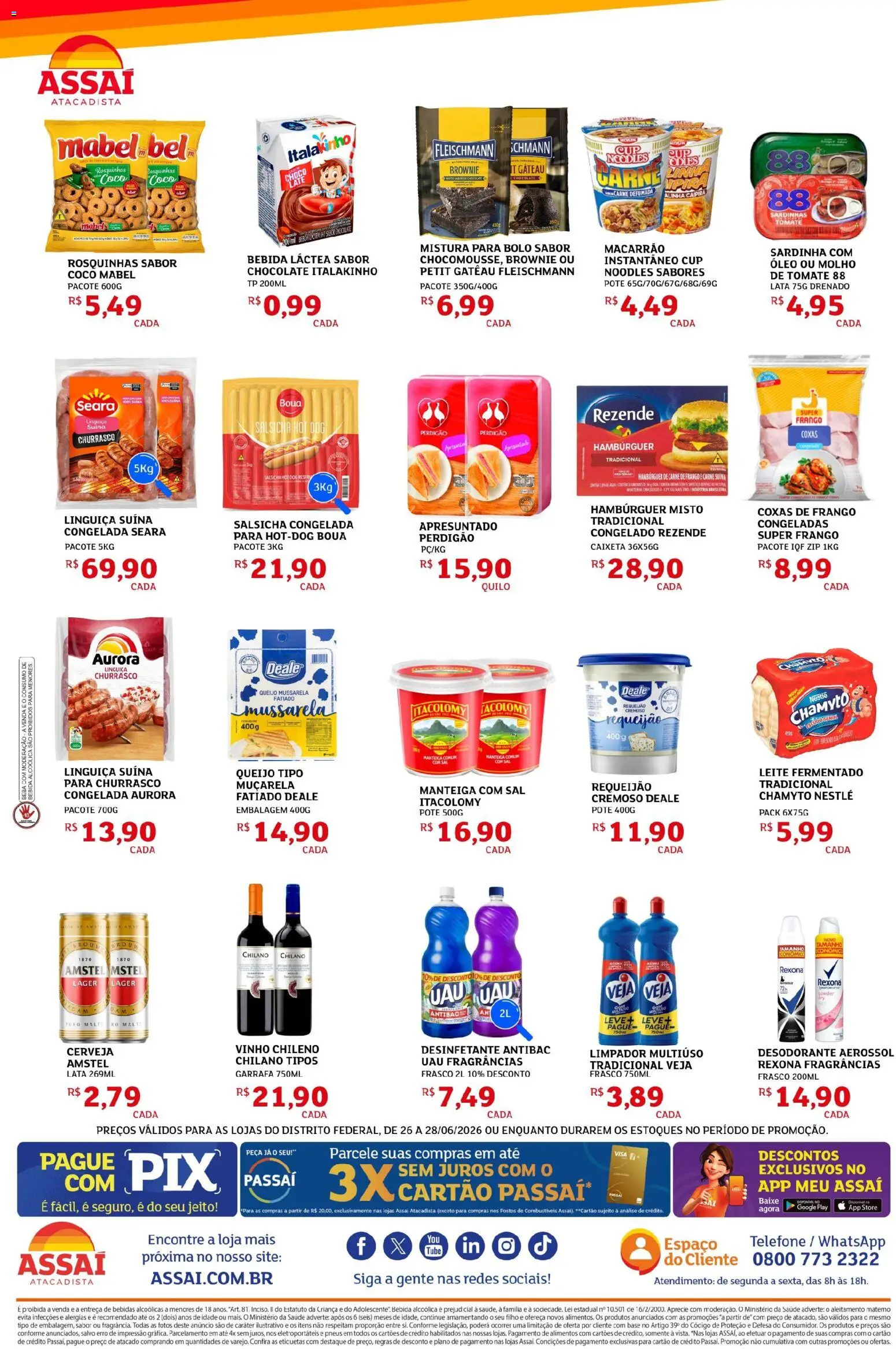 Assaí Atacadista Folheto - válido de 26/06/2026 | Página: 2 | Produtos: Coco, Queijo, Óleo, Base