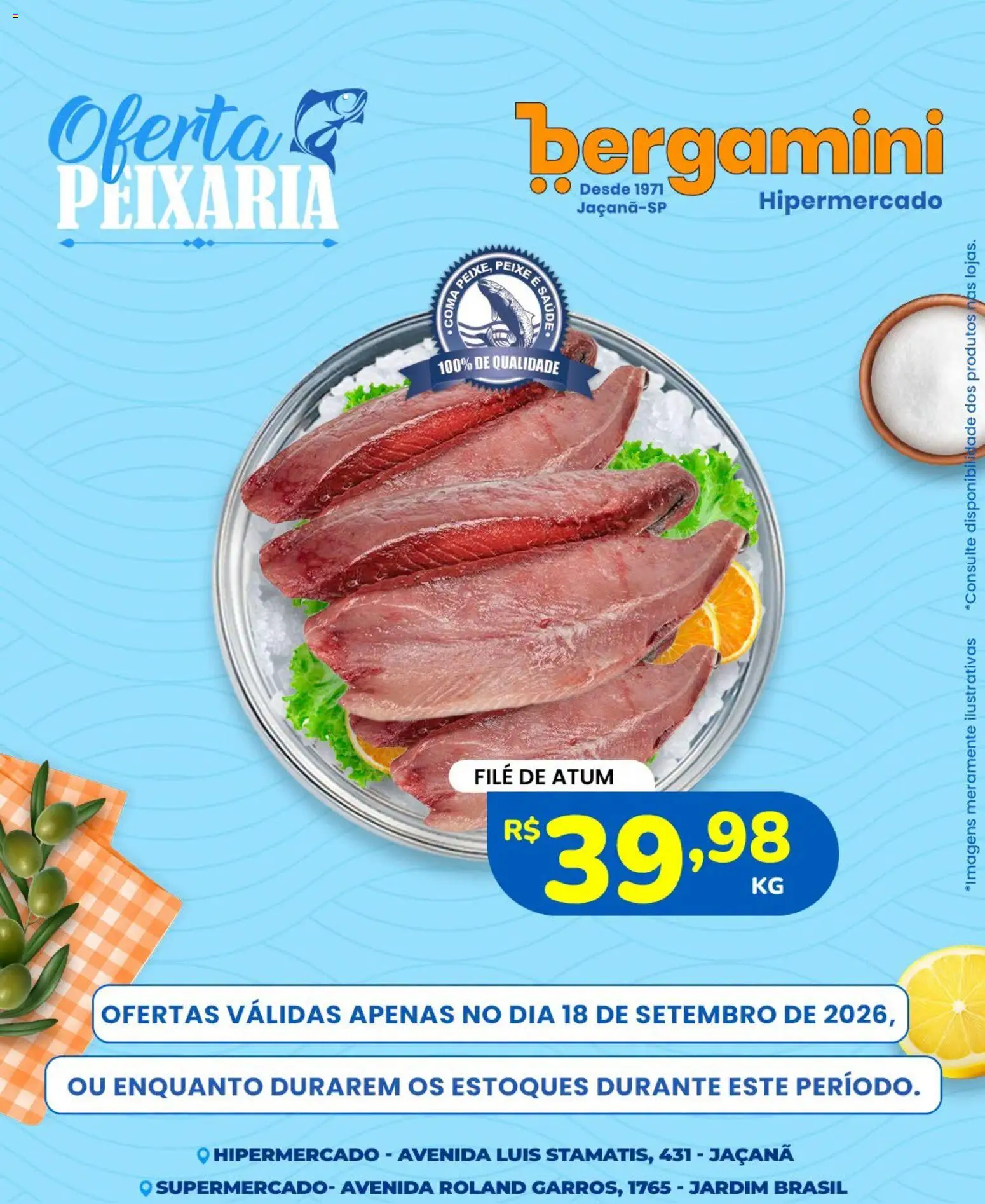 Supermercado Bergamini Folheto - válido de 18/09/2026 | Página: 5 | Produtos: Filé de atum, Atum