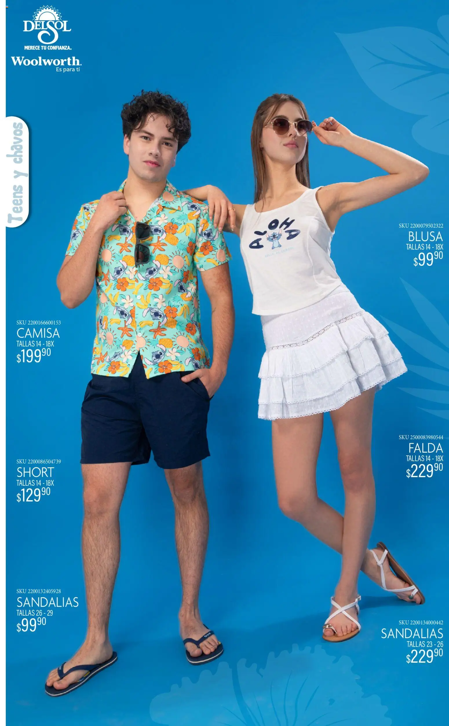 Nuevas ofertas de Del Sol y Woolworth válidas en toda la República Mexicana desde el 19.03.2026. ¡Encuentra las mejores ofertas en Del Sol y Woolworth catálogo Luce tus Vacaciones con Stitch! | Página: 13 | Productos: Conjunto