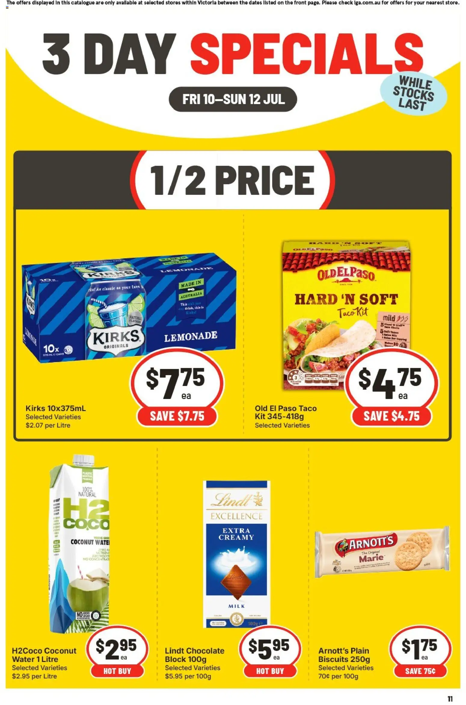 IGA catalogue - valid from 10/07/2026 | Page: 2 | Products: Milk, Chocolate, Lindt Chocolate, Biscuits
