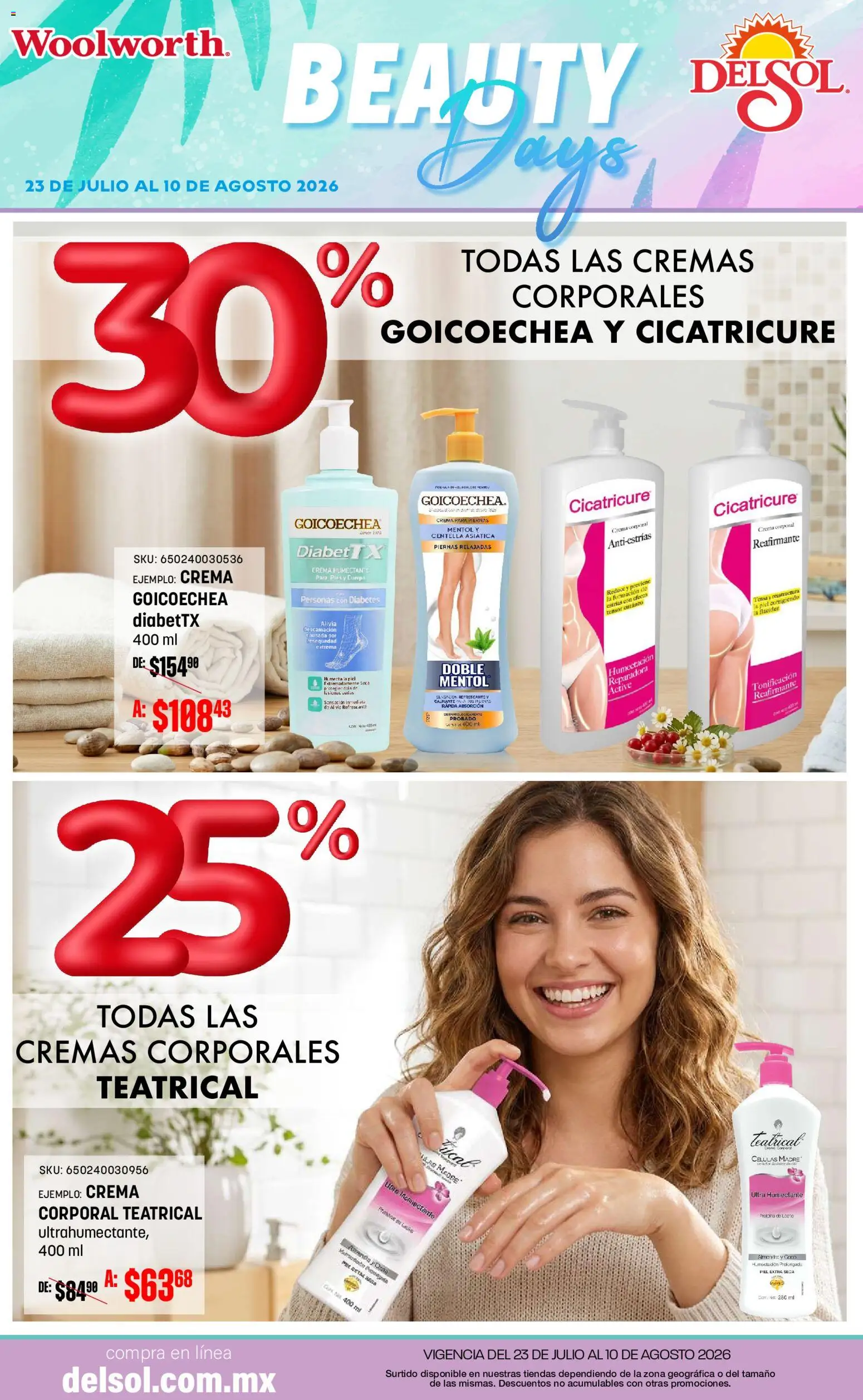 Nuevas ofertas de Del Sol y Woolworth válidas en toda la República Mexicana desde el 23/07/2026. ¡Encuentra las mejores ofertas en Del Sol y Woolworth catálogo! | Página: 6
