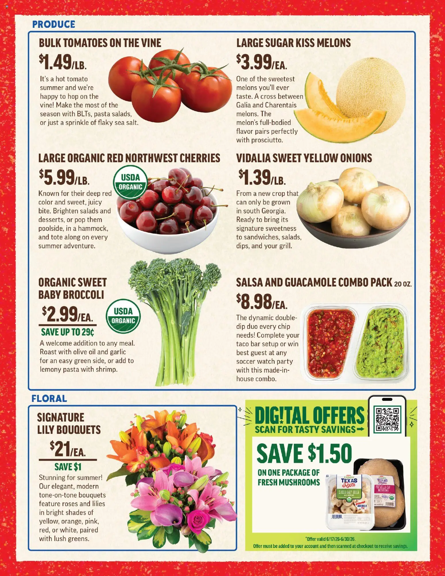 Central Market Weekly Ad - valid from 17.06.2026 | Page: 2 | Products: Broccoli, Cherries, Mushrooms, Pasta