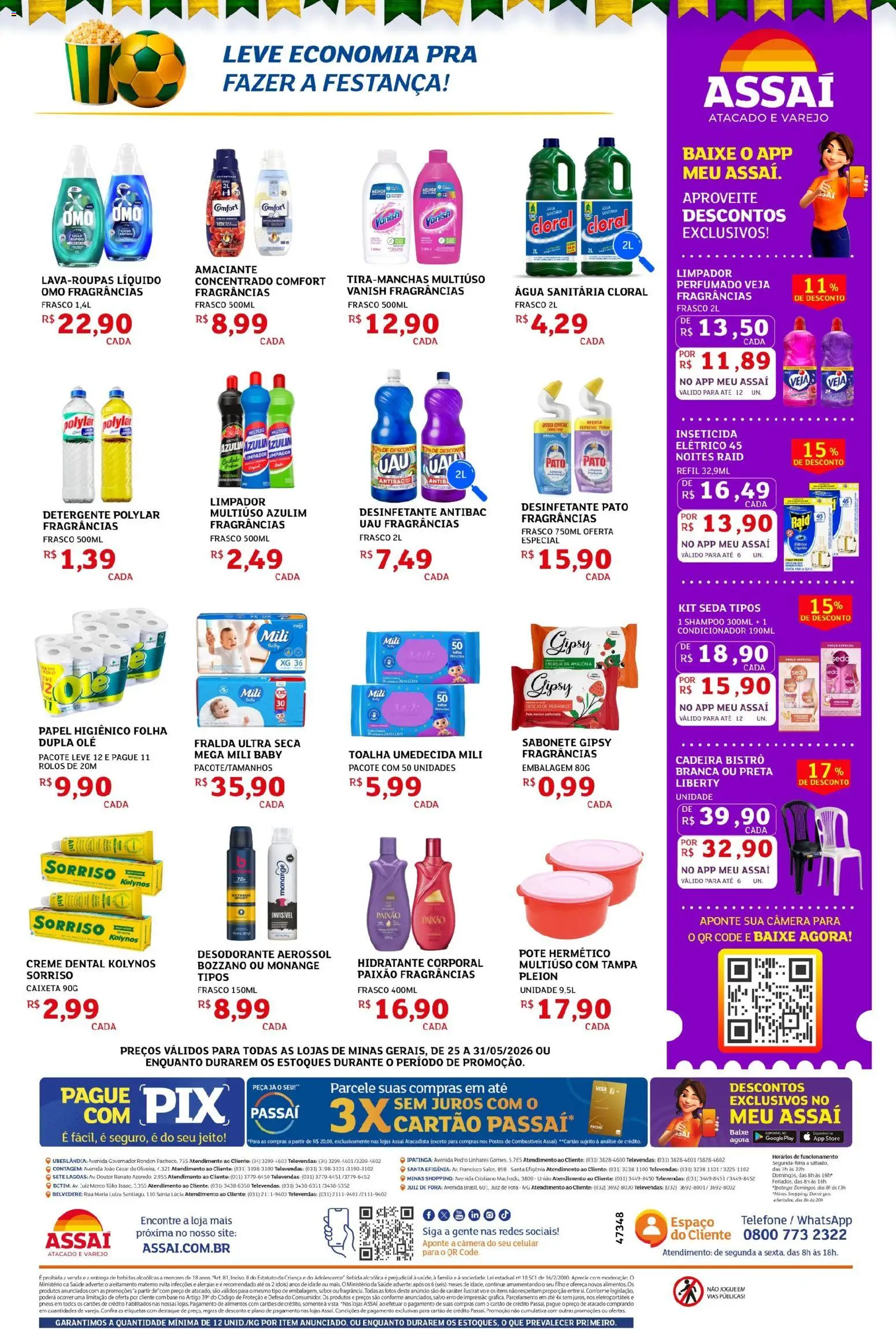 Assaí Atacadista Folheto - válido de 25.05.2026 | Página: 2 | Produtos: Azulim, Hidratante corporal, Detergente, Água sanitária