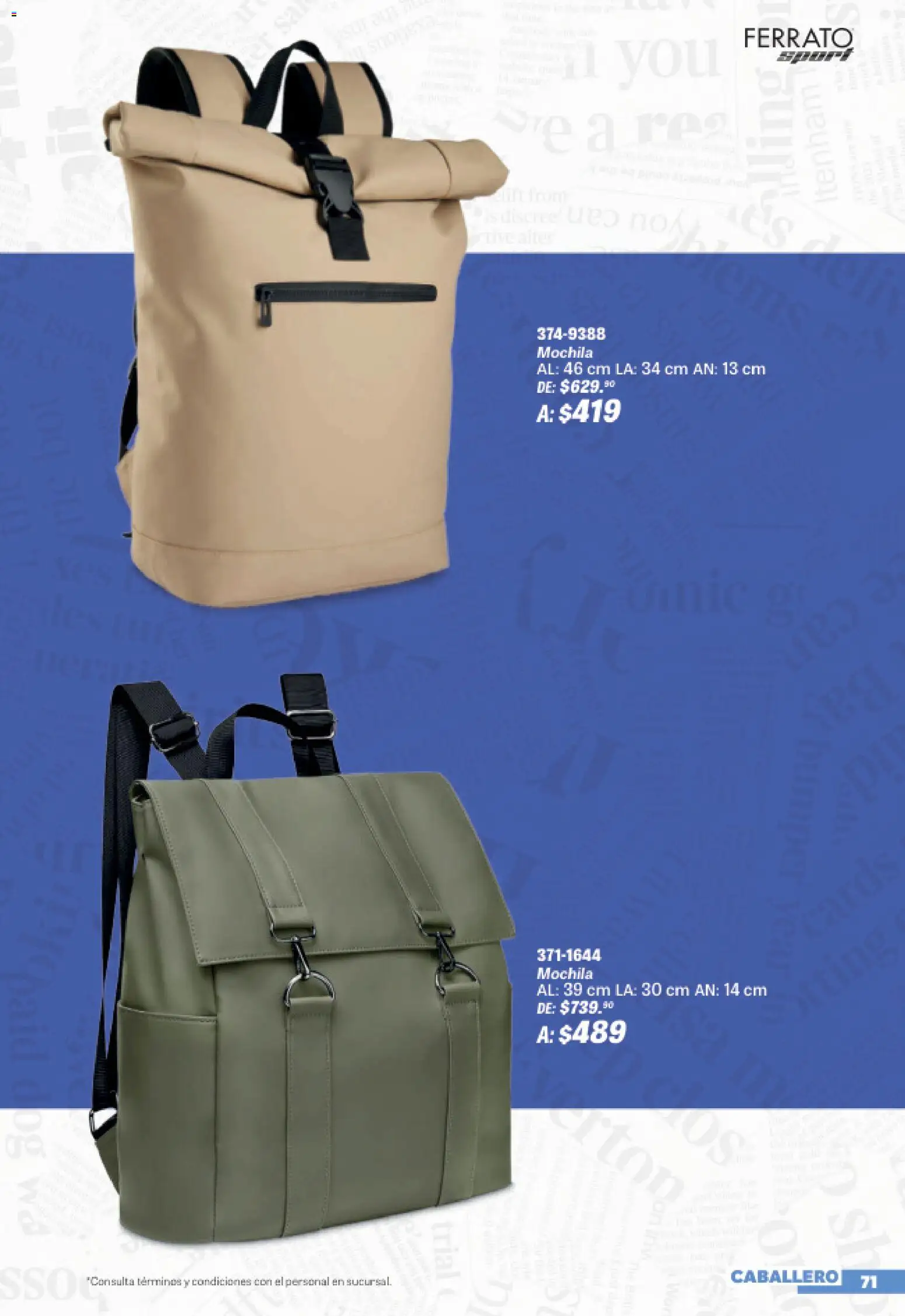 Nuevas ofertas de Andrea válidas en toda la República Mexicana desde el 19/07/2026. ¡Encuentra las mejores ofertas en Andrea catálogo Sports Week! | Página: 71 | Productos: Mochila