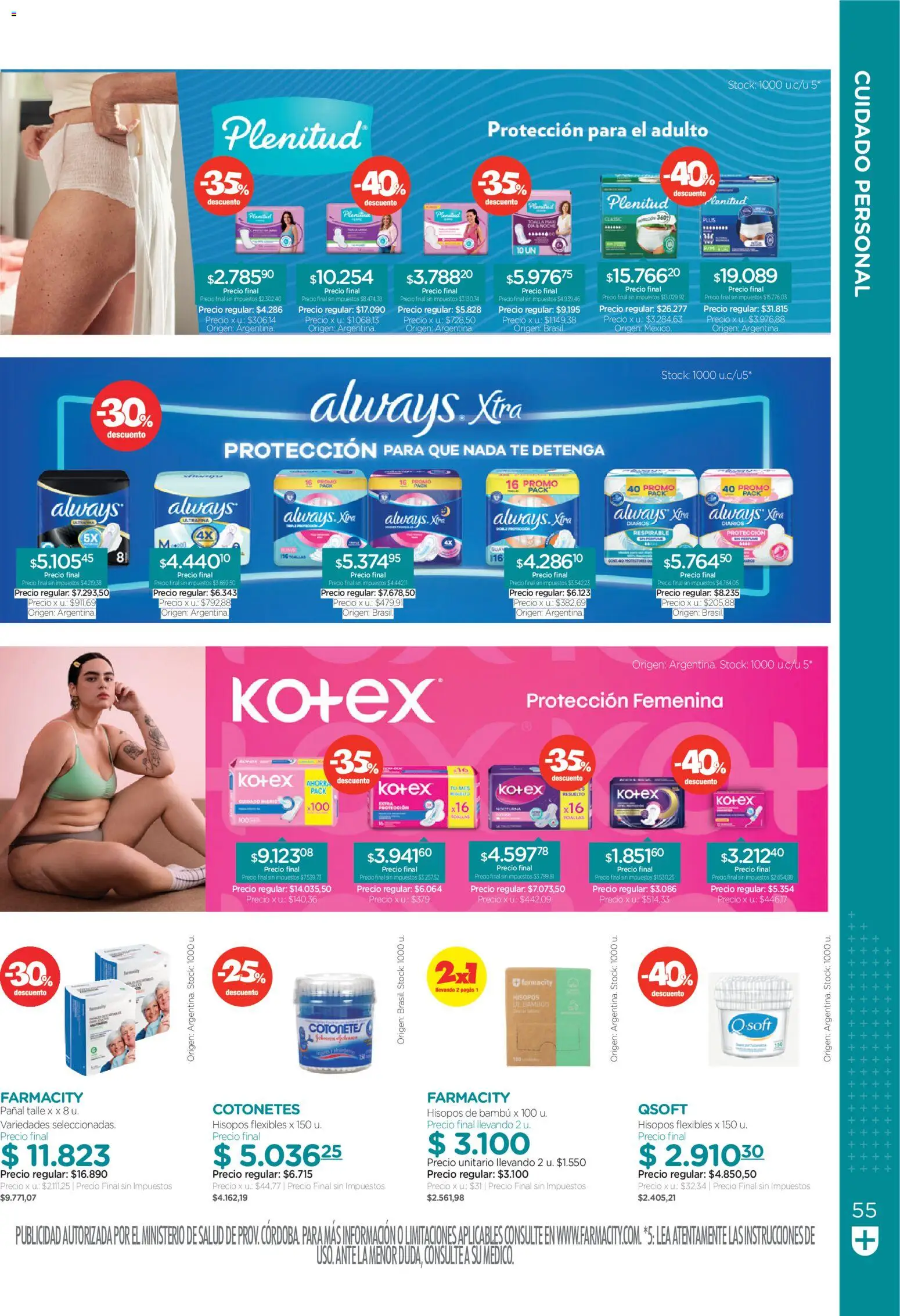 Farmacity catálogo │ válido desde el 30.04.2026 | Página: 55 | Productos: Toalla, Toallas, Té