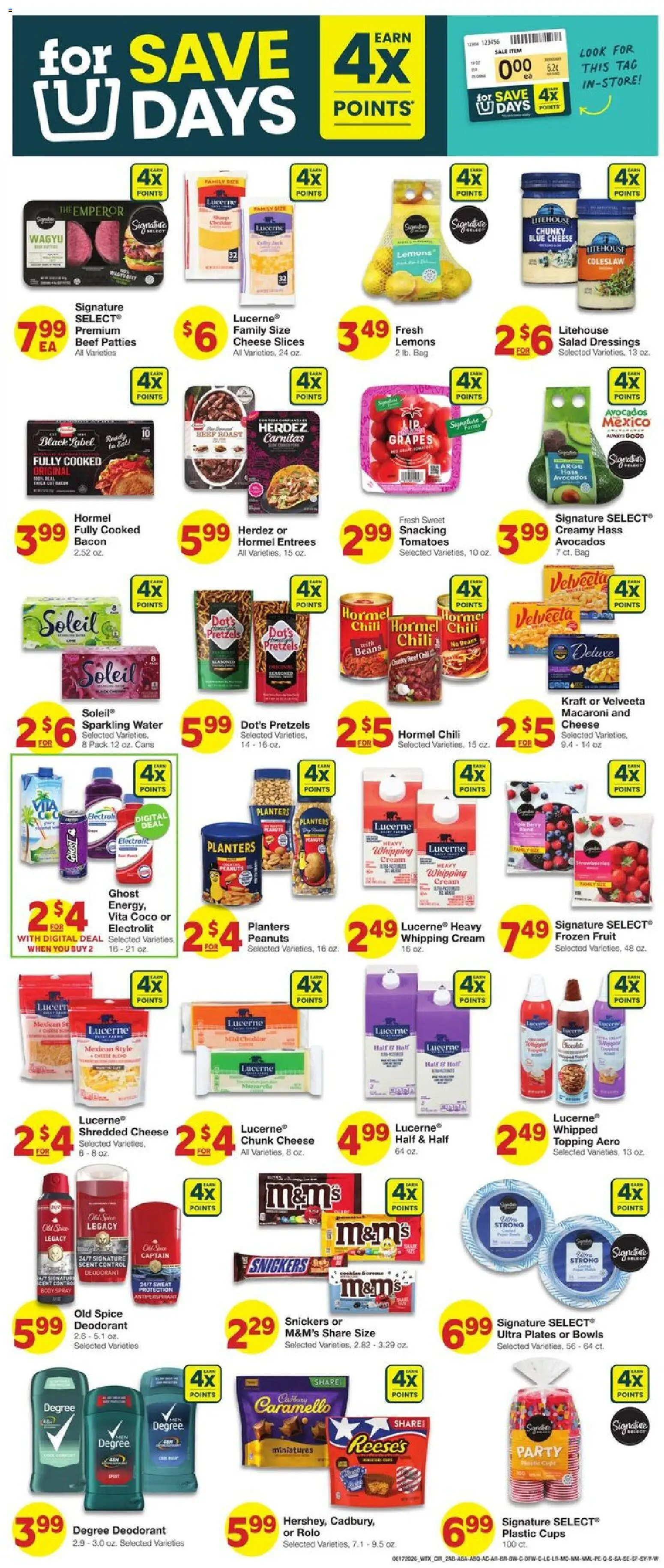 United Supermarkets Weekly Ad - valid from 17.06.2026 | Page: 2 | Products: Deodorant, Tomatoes, Beef, Water