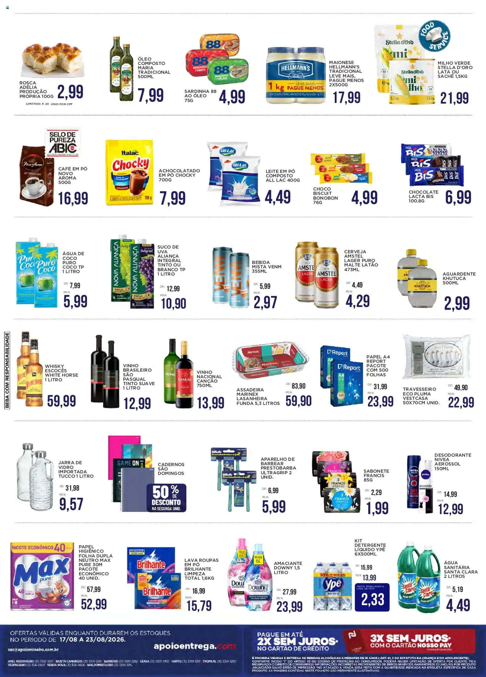 Apoio Mineiro Folheto - válido de 17/08/2026 | Página: 2 | Produtos: Coco, Pó, Amaciante, Leite em pó