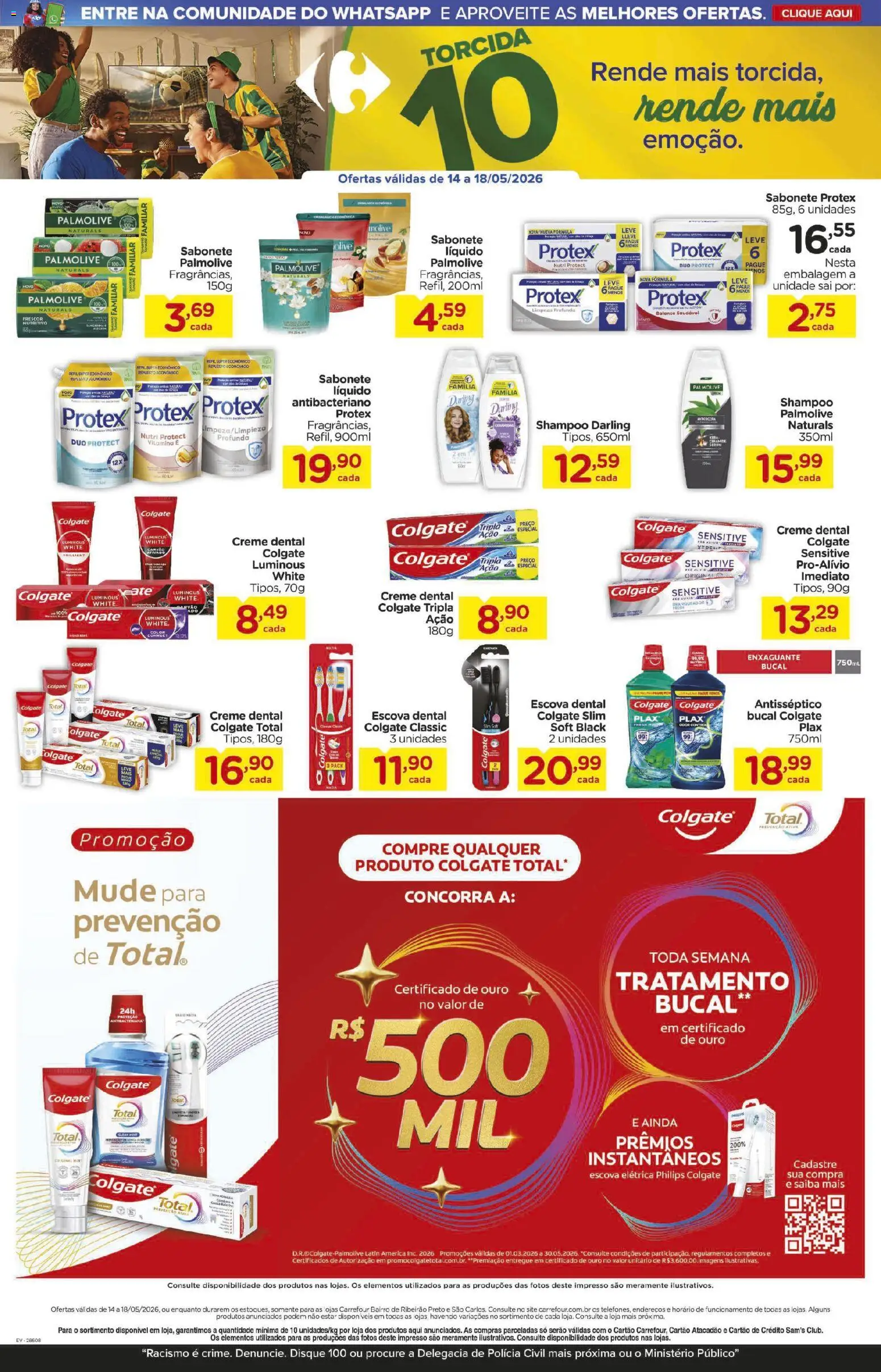 Carrefour Bairro Folheto - válido de 14.05.2026 | Página: 4 | Produtos: Creme, Sabonete, Creme dental, Sabonete líquido