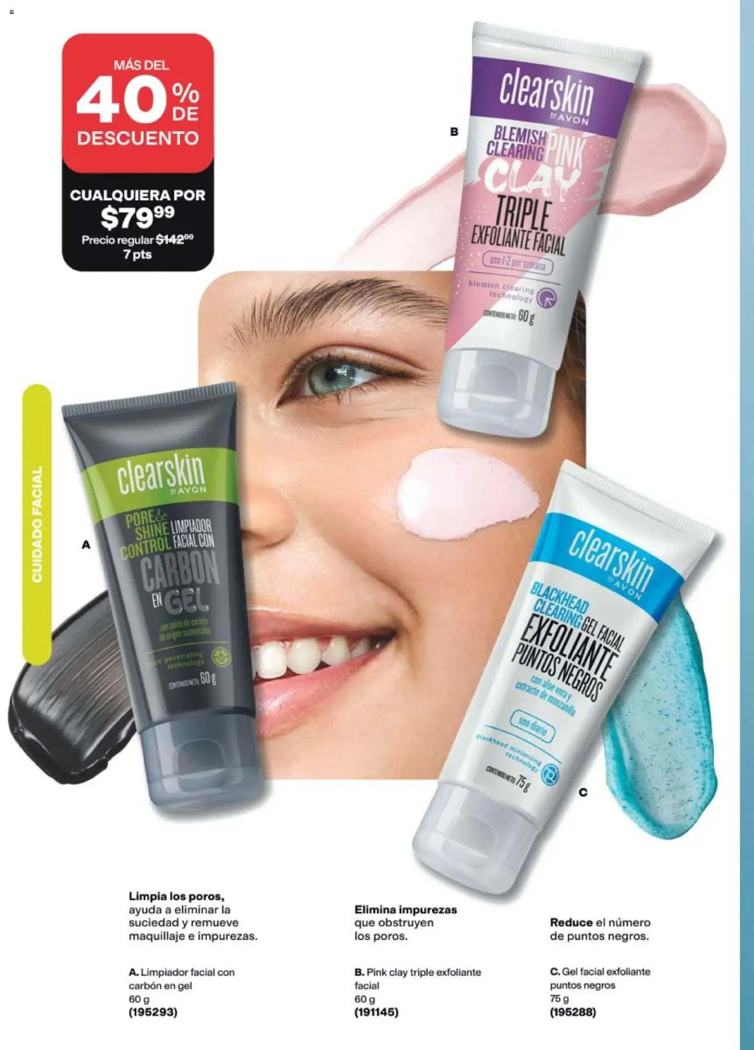 Nuevas ofertas de AVON válidas en toda la República Mexicana desde el 21/08/2026. ¡Encuentra las mejores ofertas en AVON campaña 13 2026! | Página: 124 | Productos: Exfoliante facial, Limpiador, Limpiador facial, Maquillaje