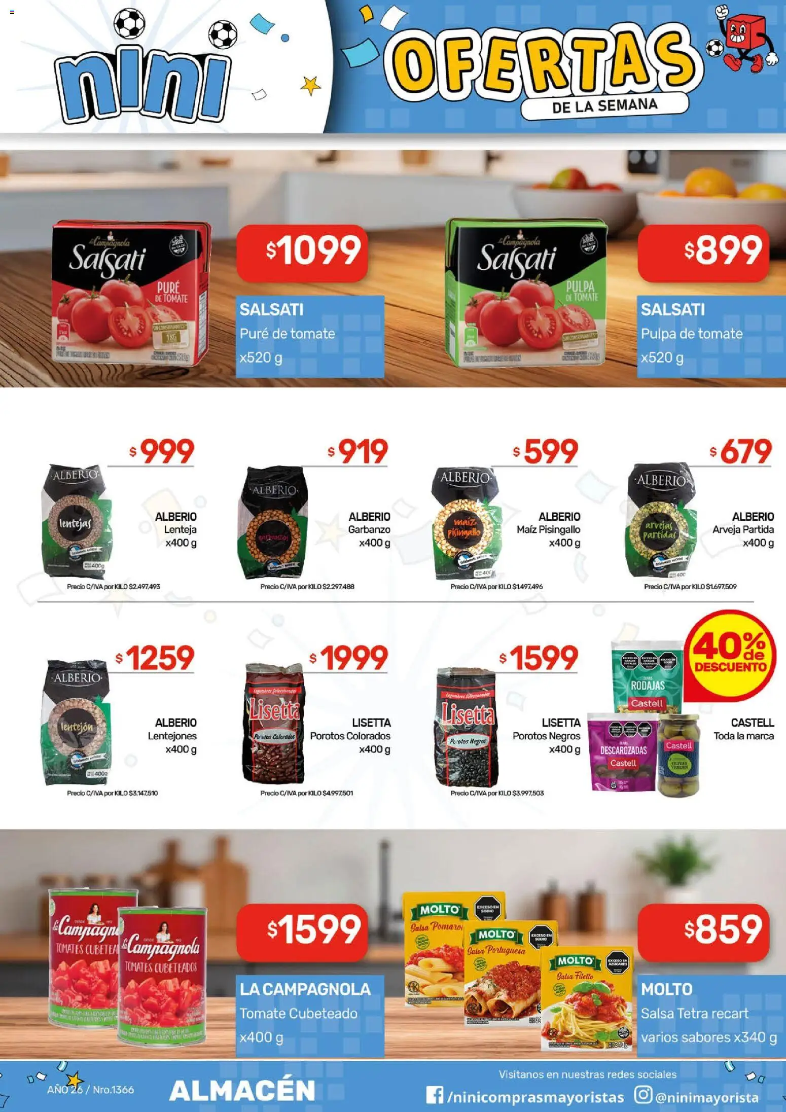 NINI Mayorista ofertas │ válido desde el 29/06/2026 | Página: 26 | Productos: Arveja, Arvejas, Tomate, Pure de Tomate