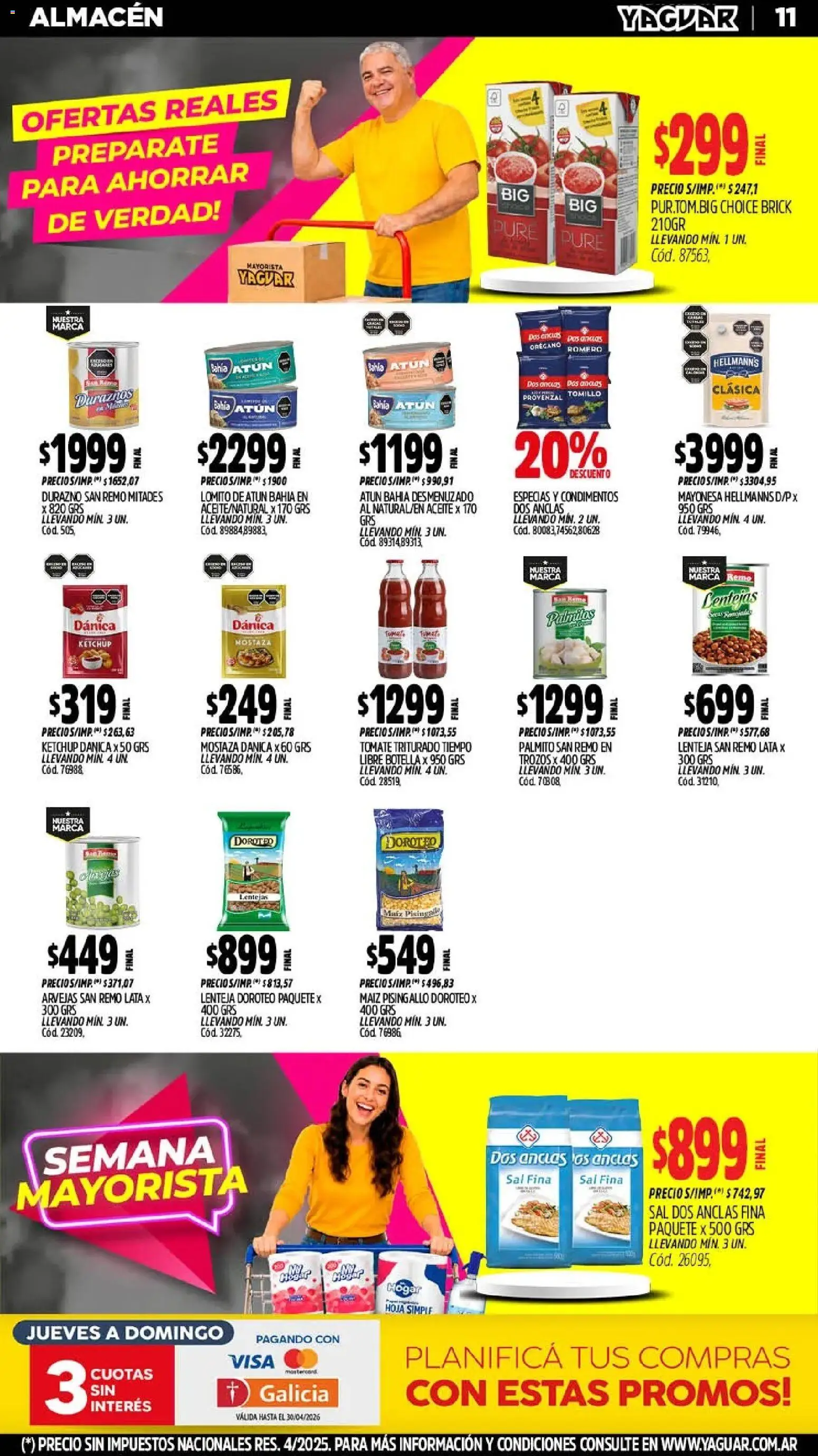Yaguar catálogo │ válido desde el 18.05.2026 | Página: 12 | Productos: Mostaza, Arvejas, Sal, Orégano