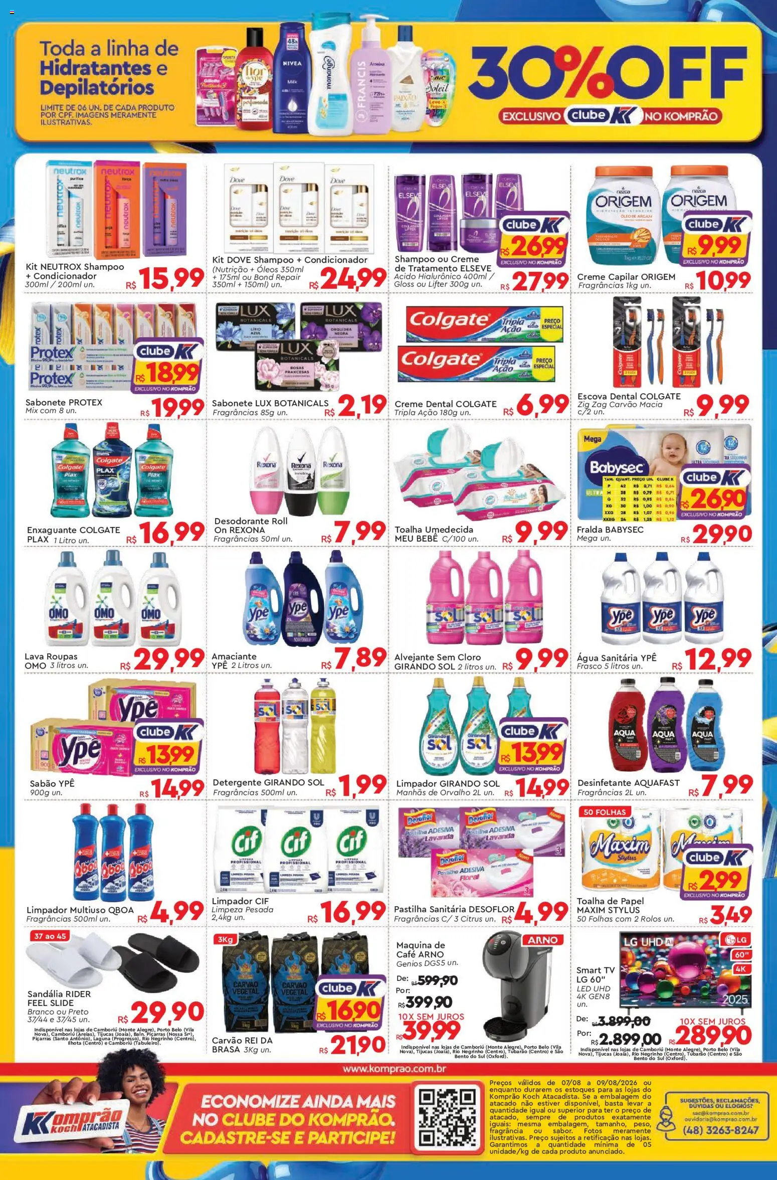 Komprao Atacadista Folheto - válido de 07/08/2026 | Página: 4 | Produtos: Shampoo, Escova, Girando sol, Creme dental