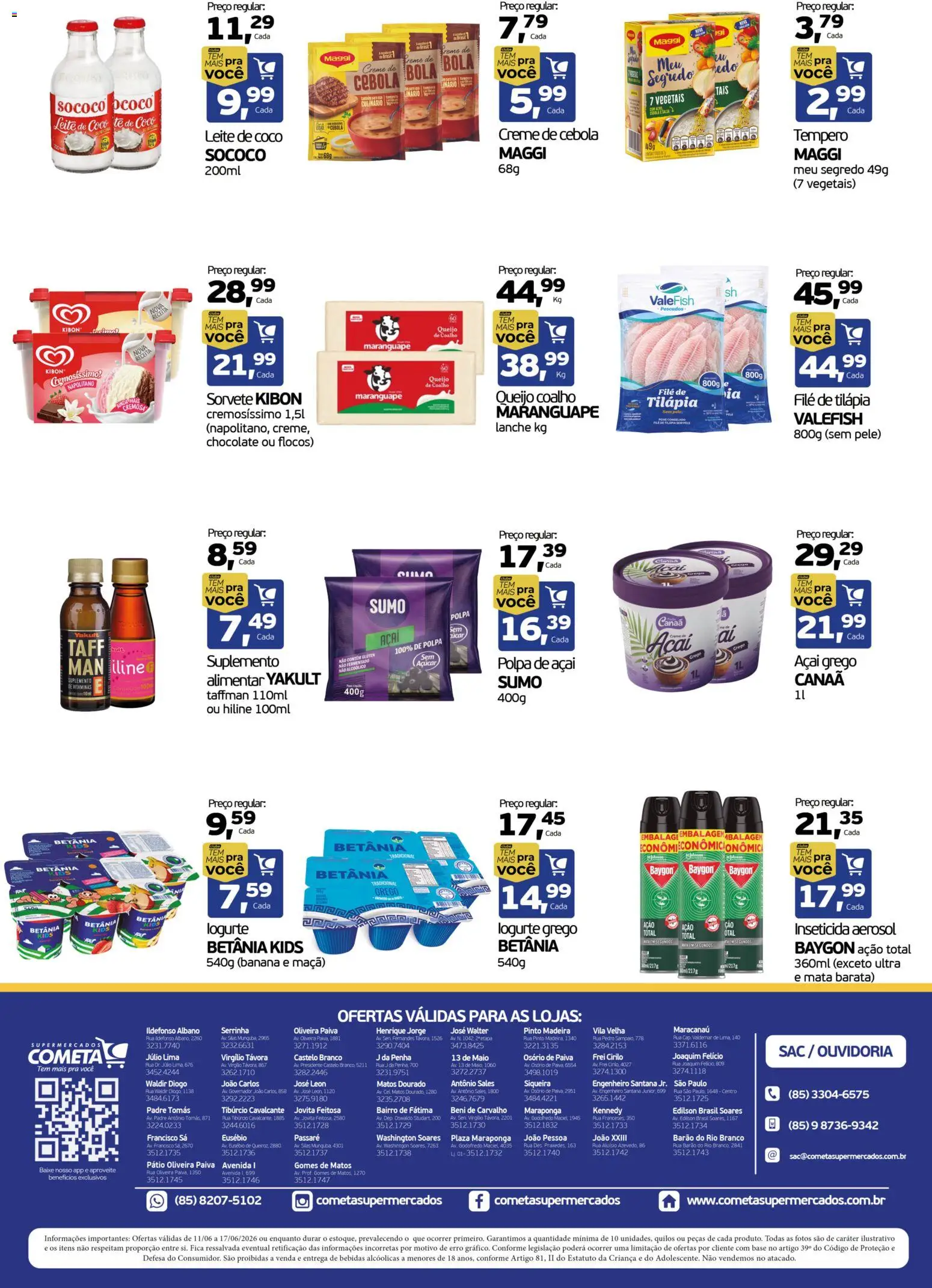 Cometa Supermercados Folheto - válido de 11.06.2026 | Página: 2 | Produtos: Coco, Cebola, Maiô, Filé de tilápia