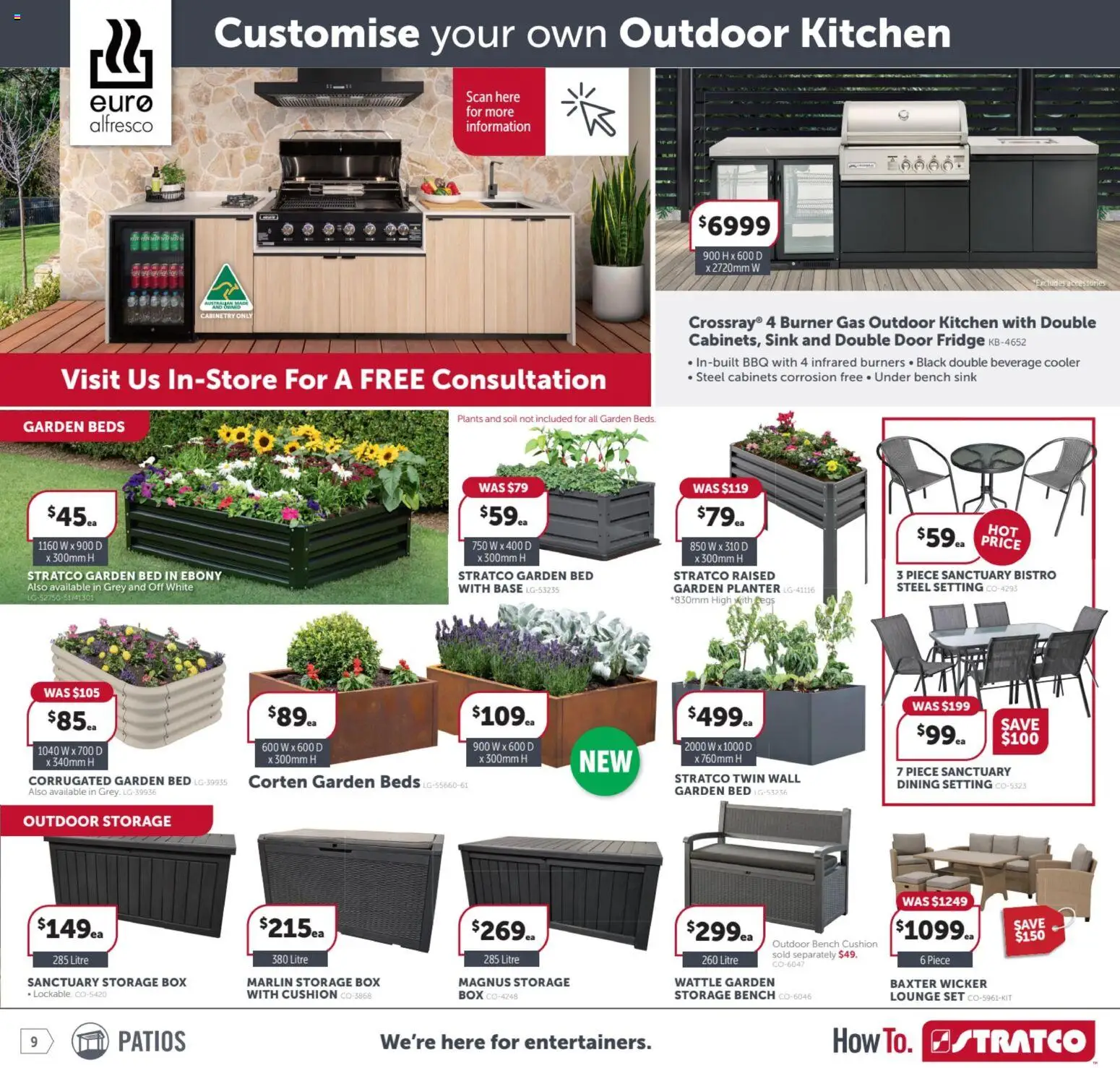 Stratco catalogue - valid from 14/08/2026 | Page: 9 | Products: Cushion, Storage box, Fridge, Bench