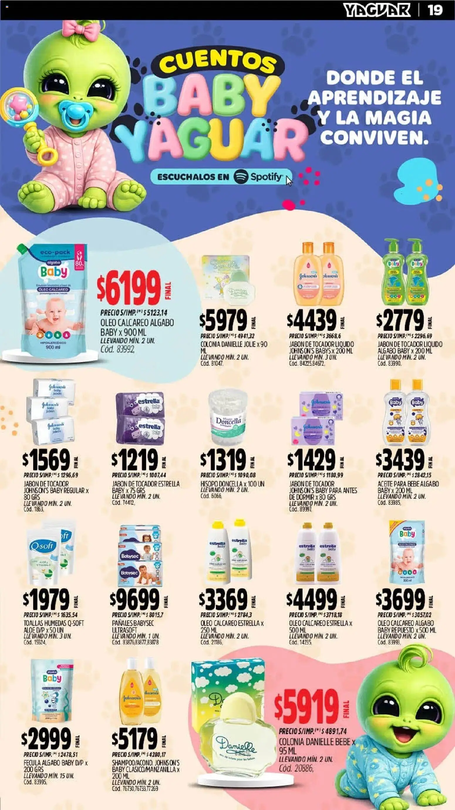 Yaguar - Oferta Semanal Jujuy │ válido desde el 06/07/2026 | Página: 19 | Productos: Toallas, Aceite, Jabón, Pañales