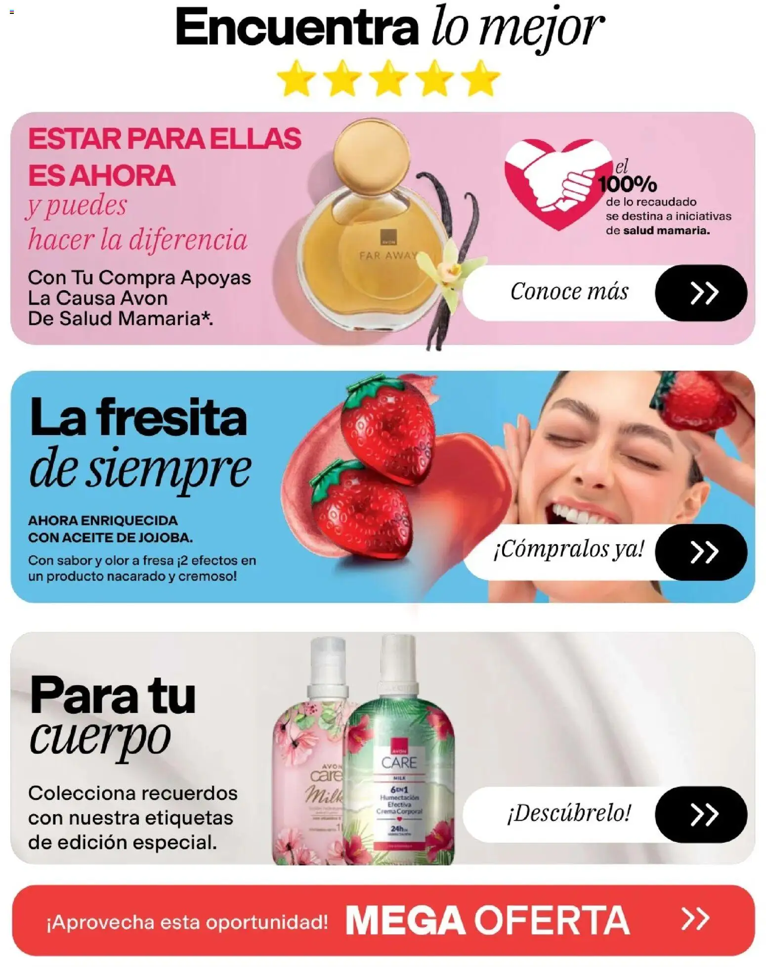 Avon revista - valida desde el 15.06.2026 | Página: 3 | Productos: Crema, Fresa, Aceite