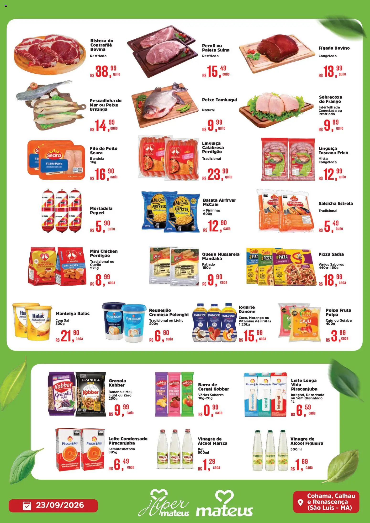 Mateus Folheto - válido de 23/09/2026 | Página: 3 | Produtos: Caju, Frutas, Queijo, Bandeja