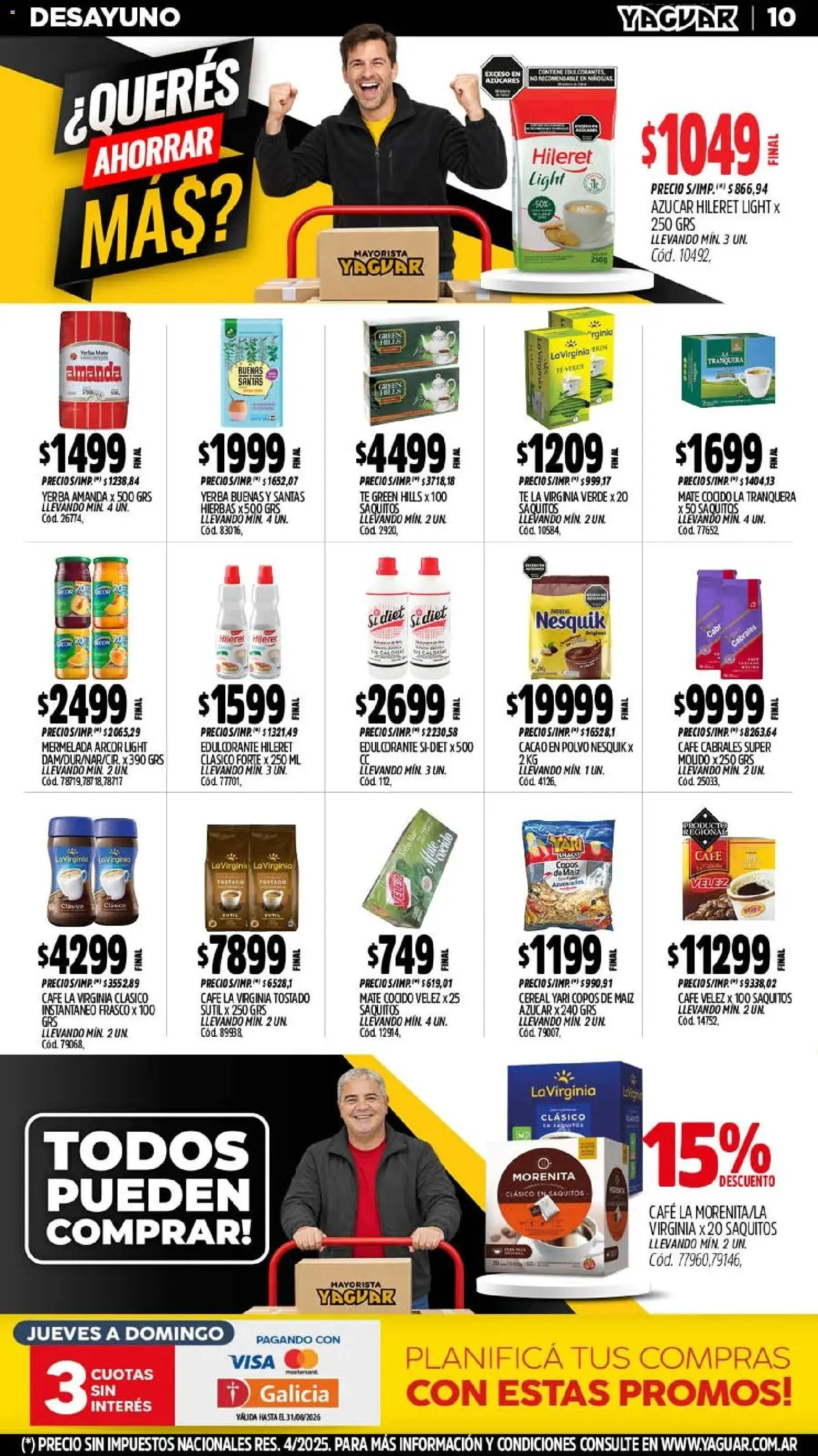 Yaguar - Oferta Semanal Jujuy │ válido desde el 24/08/2026 | Página: 10 | Productos: Polvo, Copos de maíz, Frasco, Té verde
