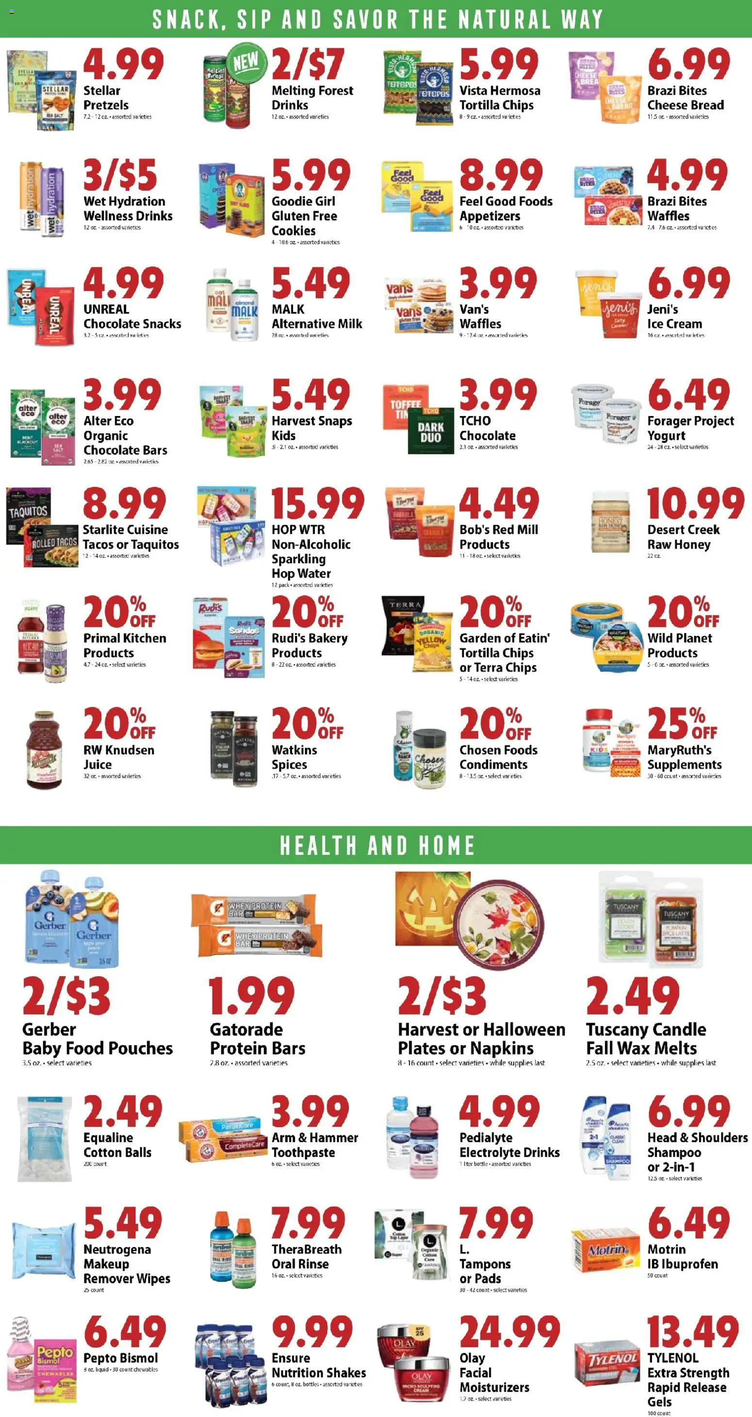 Festival Foods Weekly Ad - valid from 09/23/2026 | Page: 7 | Products: Honey, Cream, Food pouches, Water