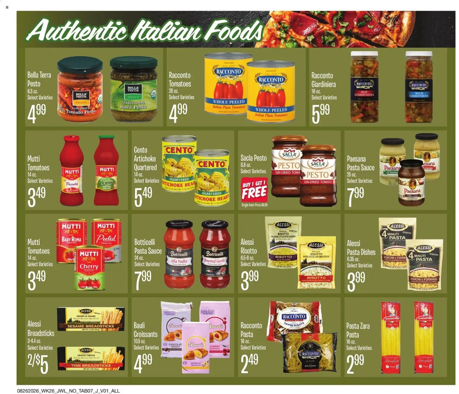 Jewel Osco Ad - valid from 08/26/2026 | Page: 7 | Products: Dishes, Croissant, Pasta, Vodka
