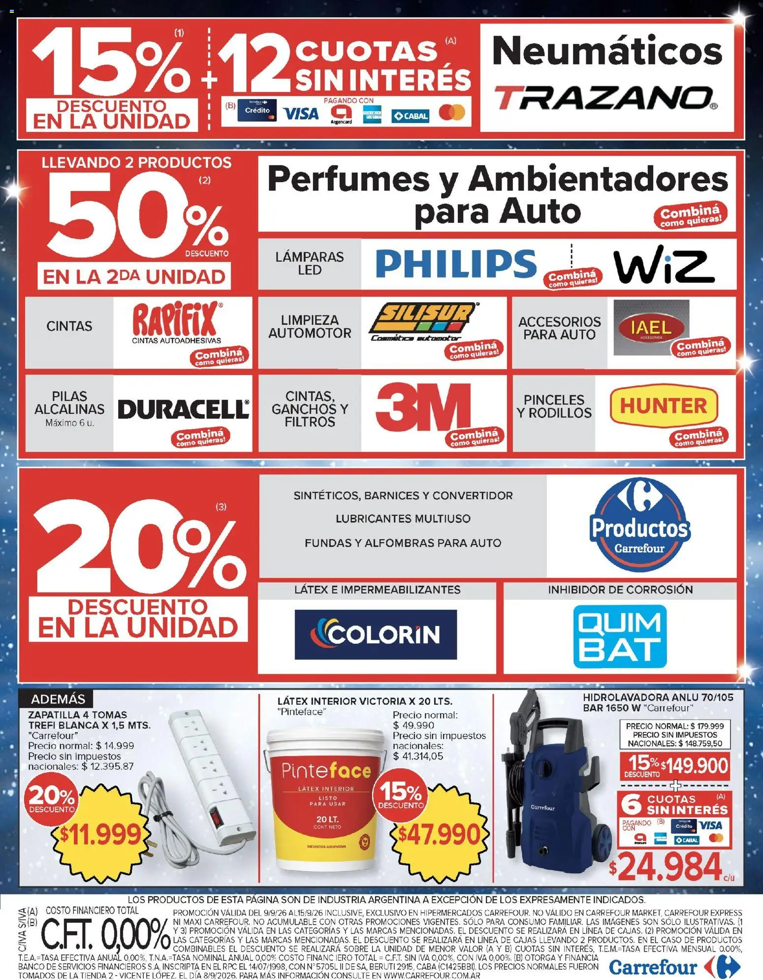 Carrefour - Ofertas │ válido desde el 09/09/2026 | Página: 23 | Productos: Sobre, Perfumes, Lámparas, Hidrolavadora