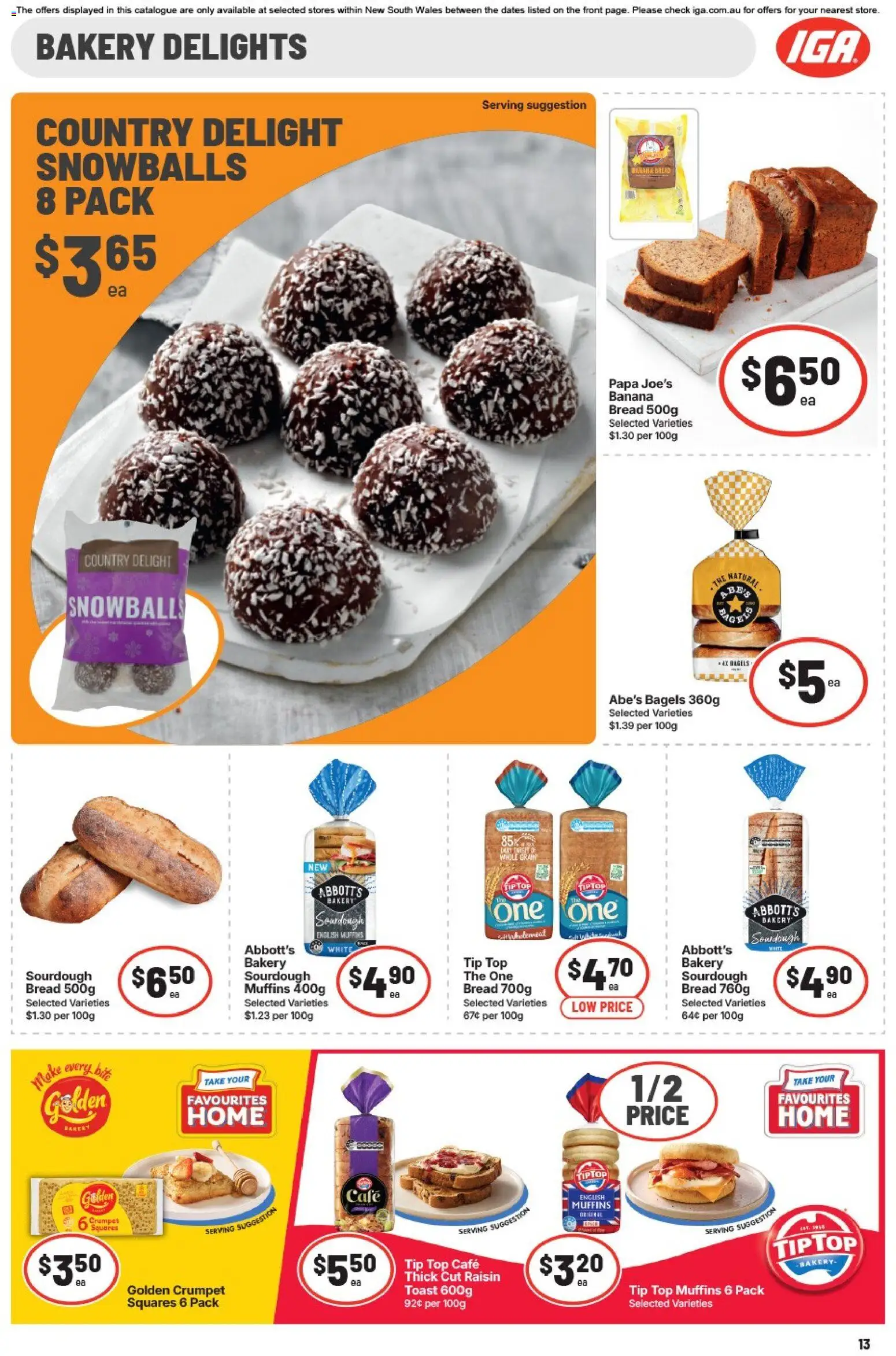 IGA catalogue - valid from 28/07/2026 | Page: 22 | Products: Bagels, Bread, Muffins, Bakery