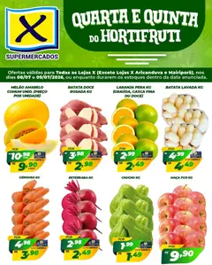X Supermercados ofertas Hortifruti - Pré-Visualização do folheto da loja X Supermercados, válido de 08/07/2026