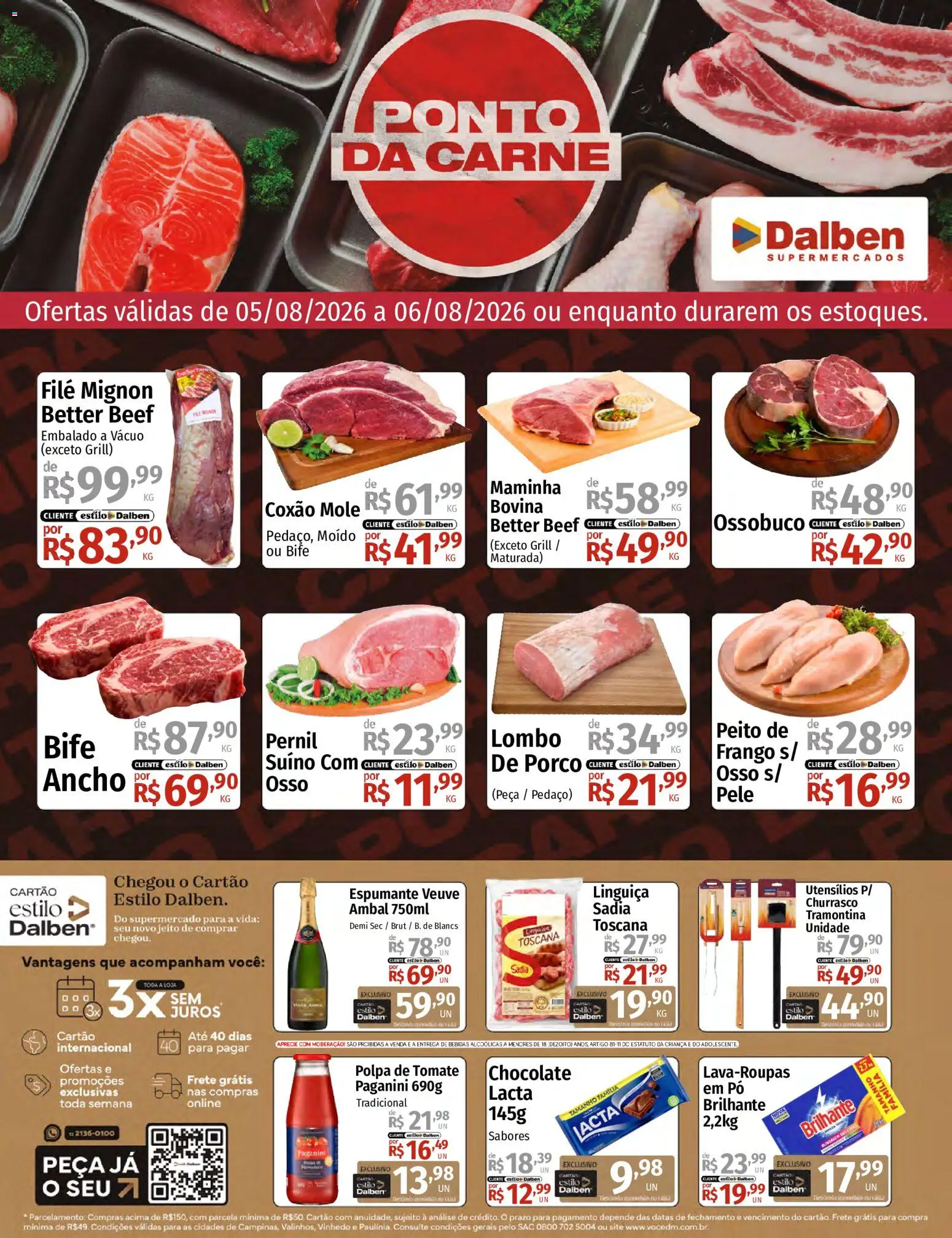 Supermercado Dalben Folheto - válido de 05/08/2026 | Página: 1 | Produtos: Grill, Pó, Pernil, Carne