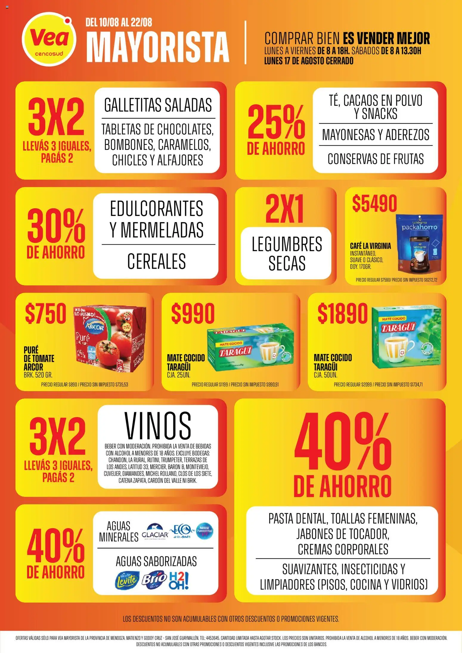 Vea - Vea mayorista de Mendoza │ válido desde el 10/08/2026 | Página: 1 | Productos: Bebidas, Conservas, Café, Alcohol