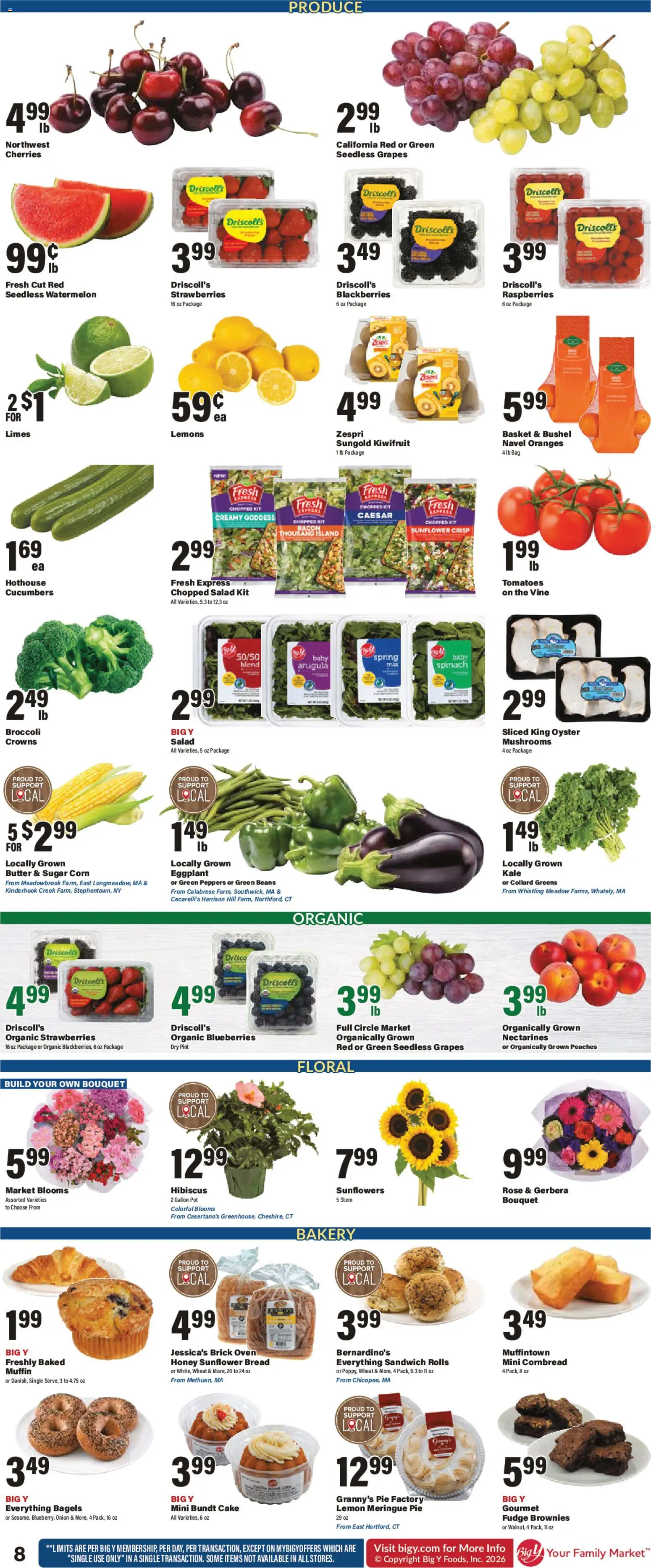 Big Y Weekly Ad - valid from 07/30/2026 | Page: 11 | Products: Bakery, Crowns, Strawberries, Blueberries