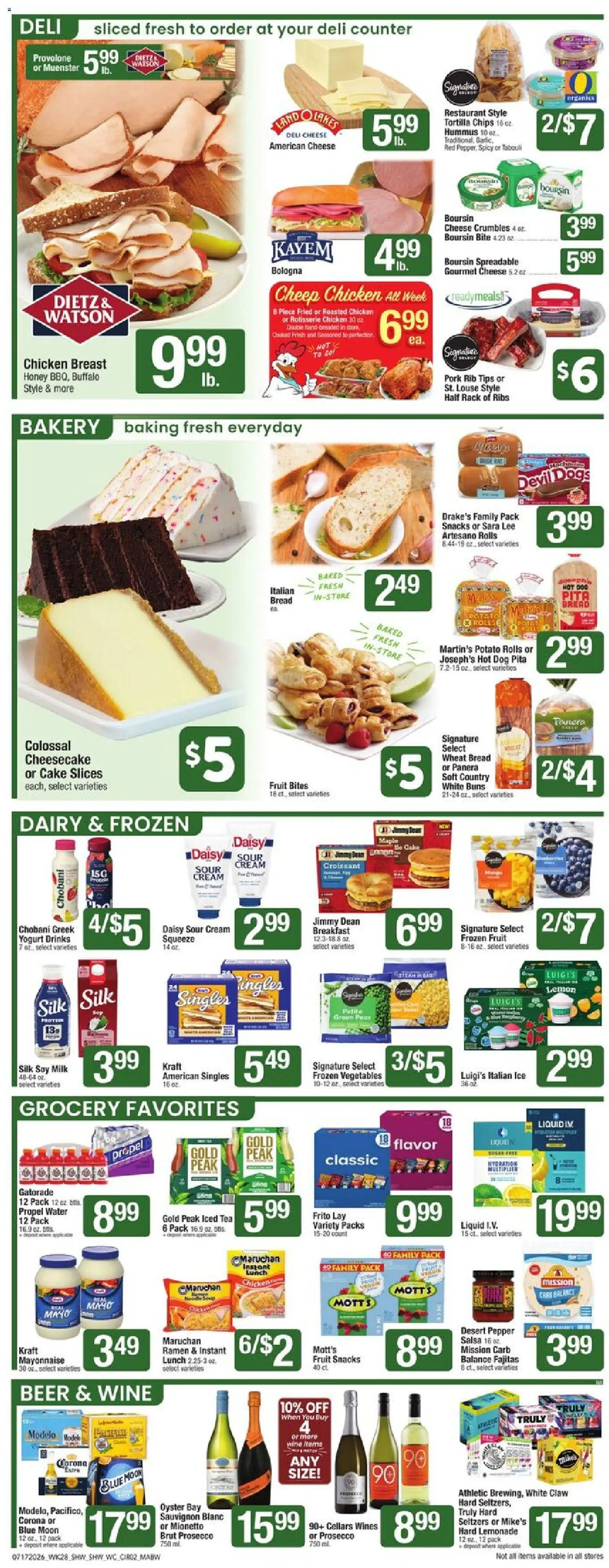 Shaw's Weekly Ad - MA - valid from 07/17/2026 | Page: 3 | Products: Milk, Beer, Vegetables, Mayonnaise