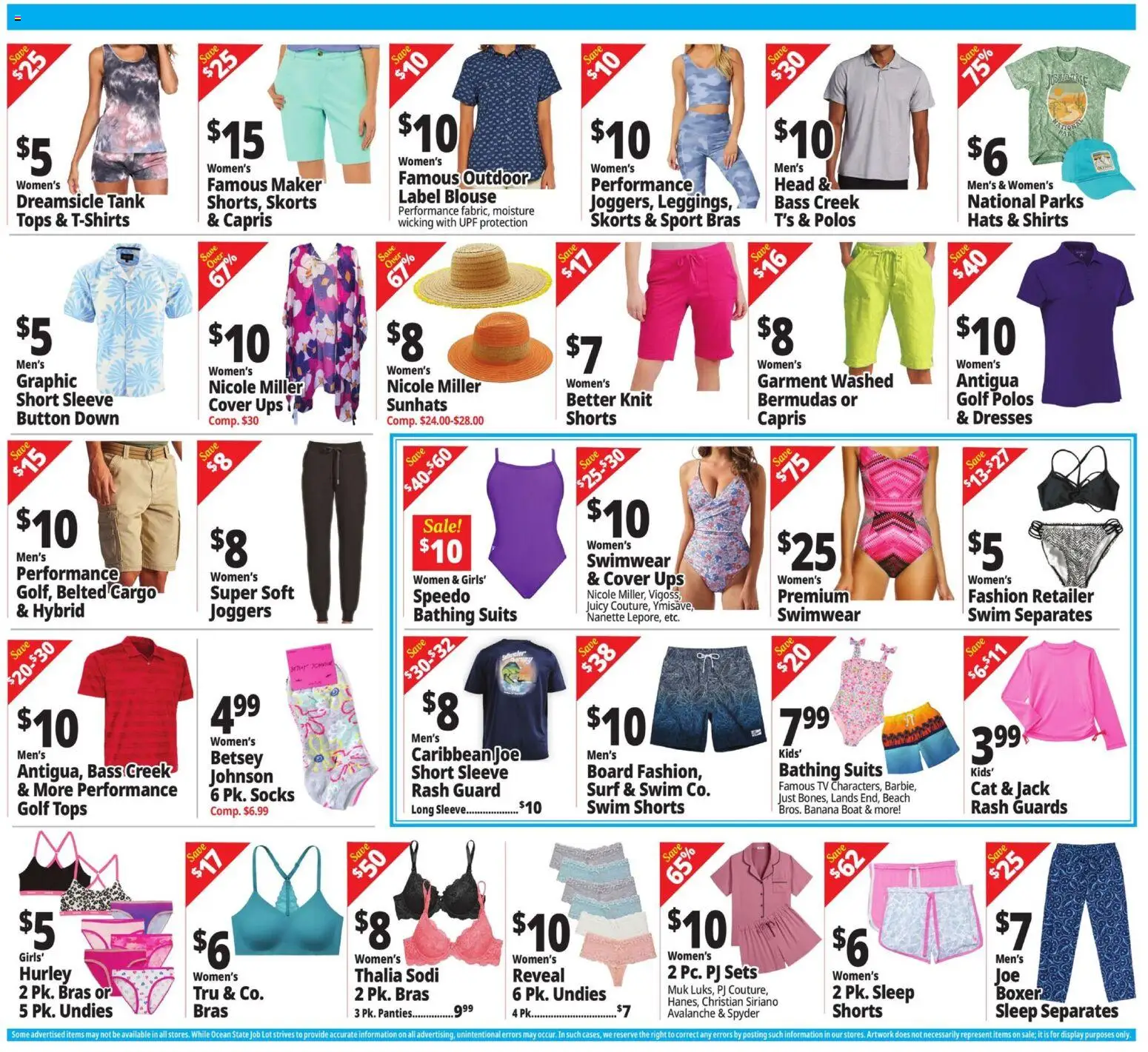 Ocean State Job Lot Weekly Ad - MA - valid from 07/30/2026 | Page: 9 | Products: Swimwear, Shorts, Socks, Tv