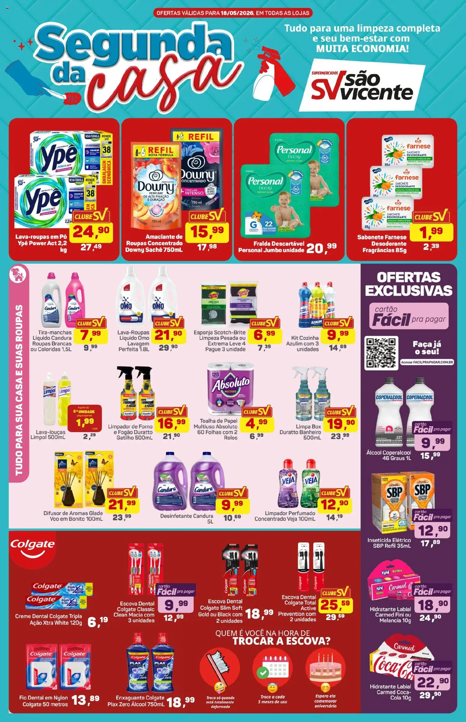Supermercados São Vicente Folheto - válido de 18.05.2026 | Página: 1 | Produtos: Esponja, Desodorante, Chá, Desinfetante
