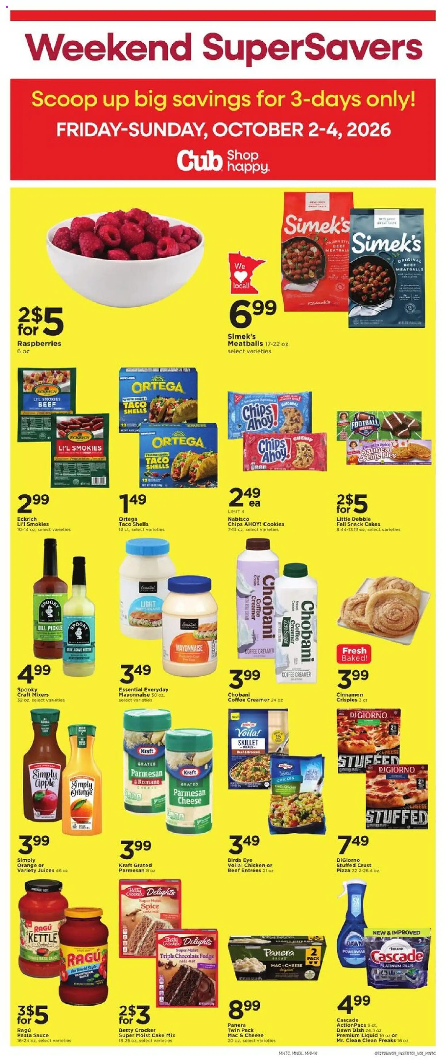Cub Foods Weekly Ad - valid from 09/27/2026 | Page: 5 | Products: Chicken, Pizza, Pasta, Parmesan