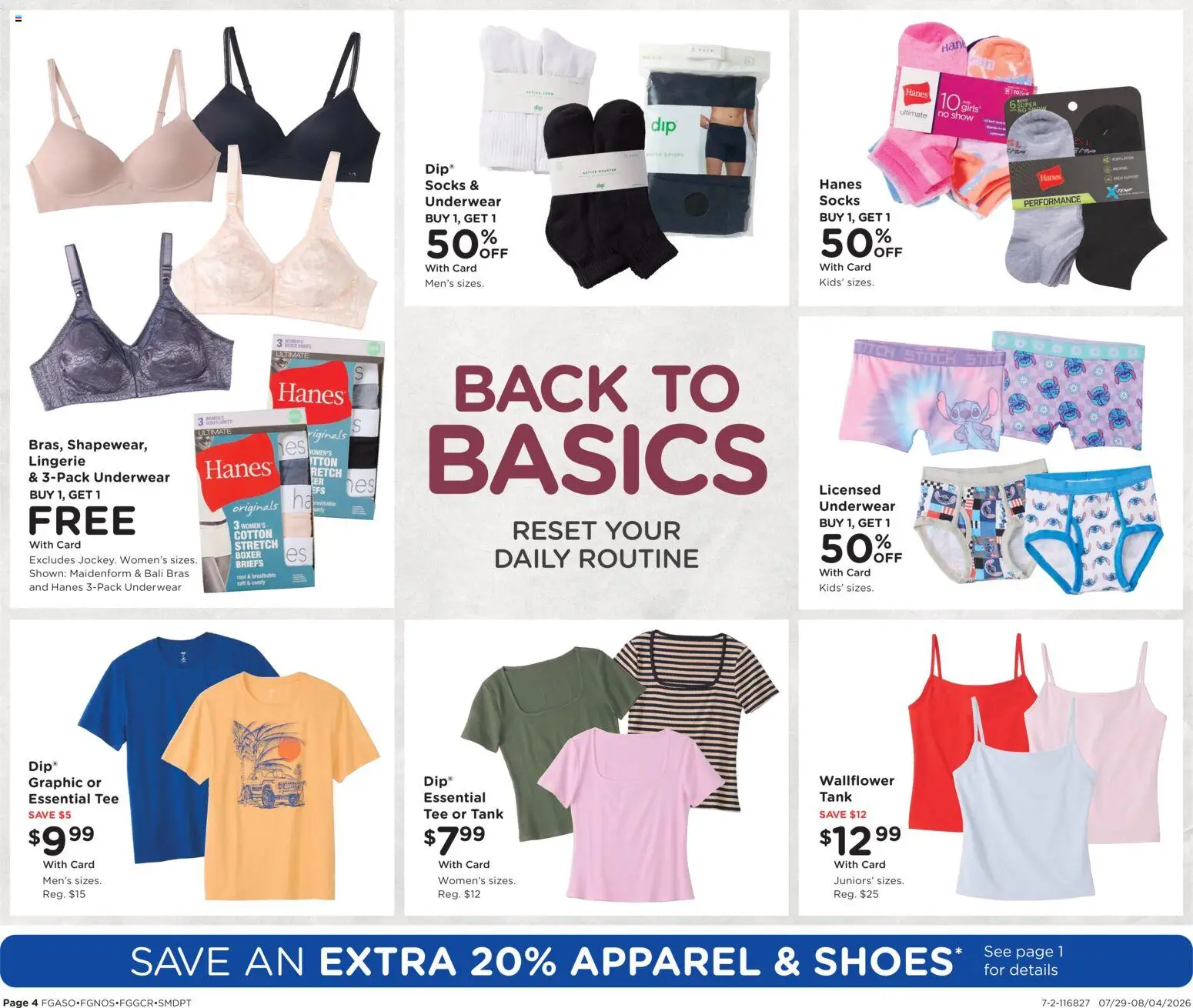 Fred Meyer Home & Apparel - valid from 07/29/2026 | Page: 4 | Products: Underwear, Socks, Briefs, Salt
