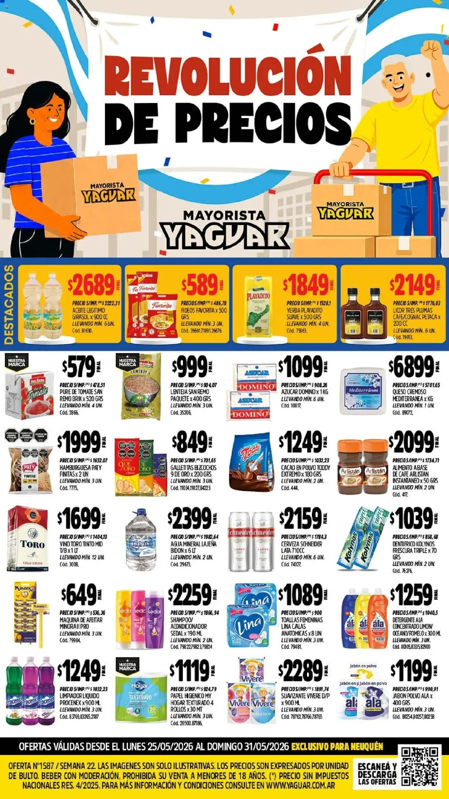 Yaguar - Oferta Semanal Neuquen │ válido desde el 25.05.2026 | Página: 1 | Productos: Café, Fideos, Suavizante, Limpiador