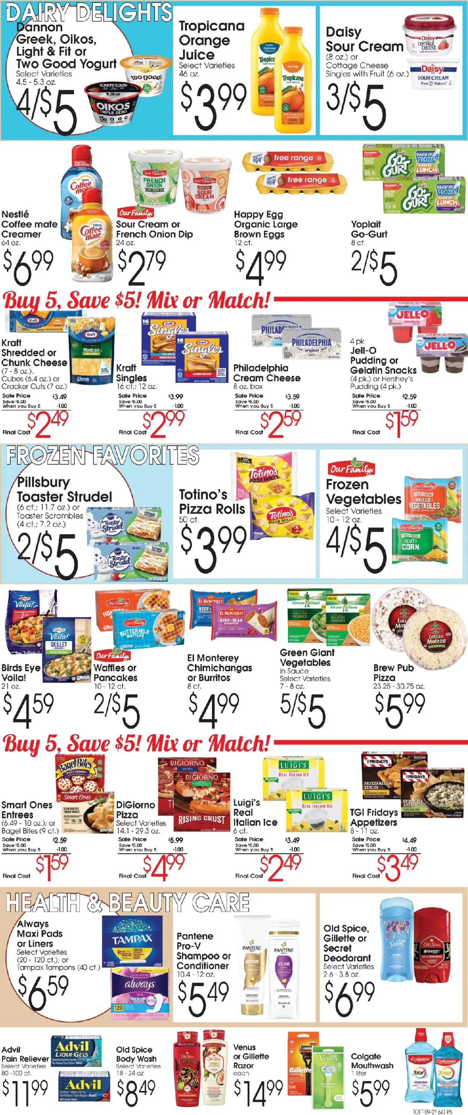 Family Fare Ad - valid from 09/27/2026 | Page: 5 | Products: Box, Cream cheese, Mouthwash, Beef