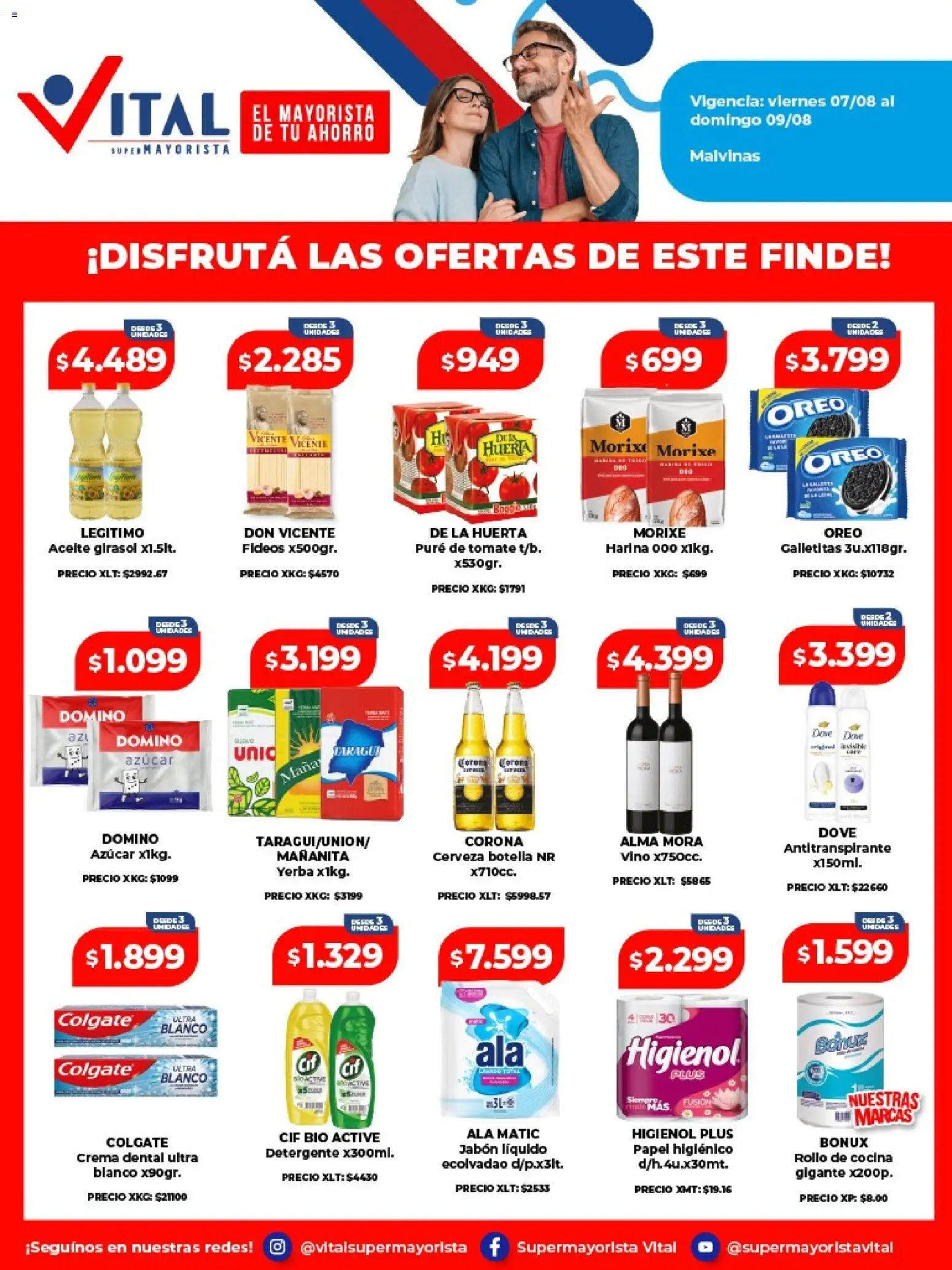 Vital - Ofertas fin Malvinas │ válido desde el 07/08/2026 | Página: 1 | Productos: Botella, Jabón líquido, Jabón, Pure de Tomate
