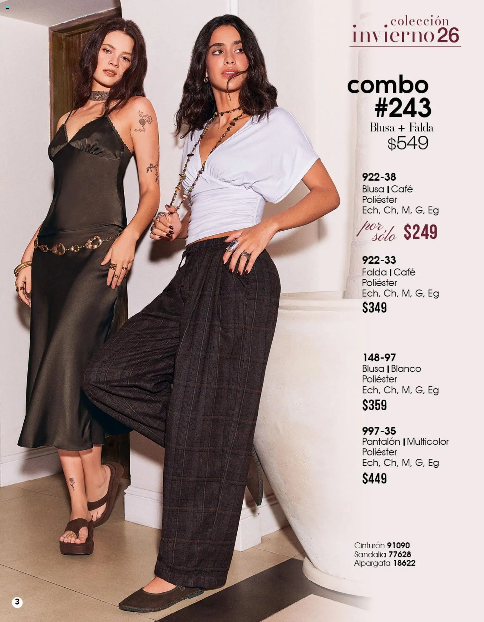 Nuevas ofertas de Cklass válidas en toda la República Mexicana desde el 11/09/2026. ¡Encuentra las mejores ofertas en Cklass catálogo Mooda Invierno! | Página: 4 | Productos: Blusa, Cinturón, Café, Falda