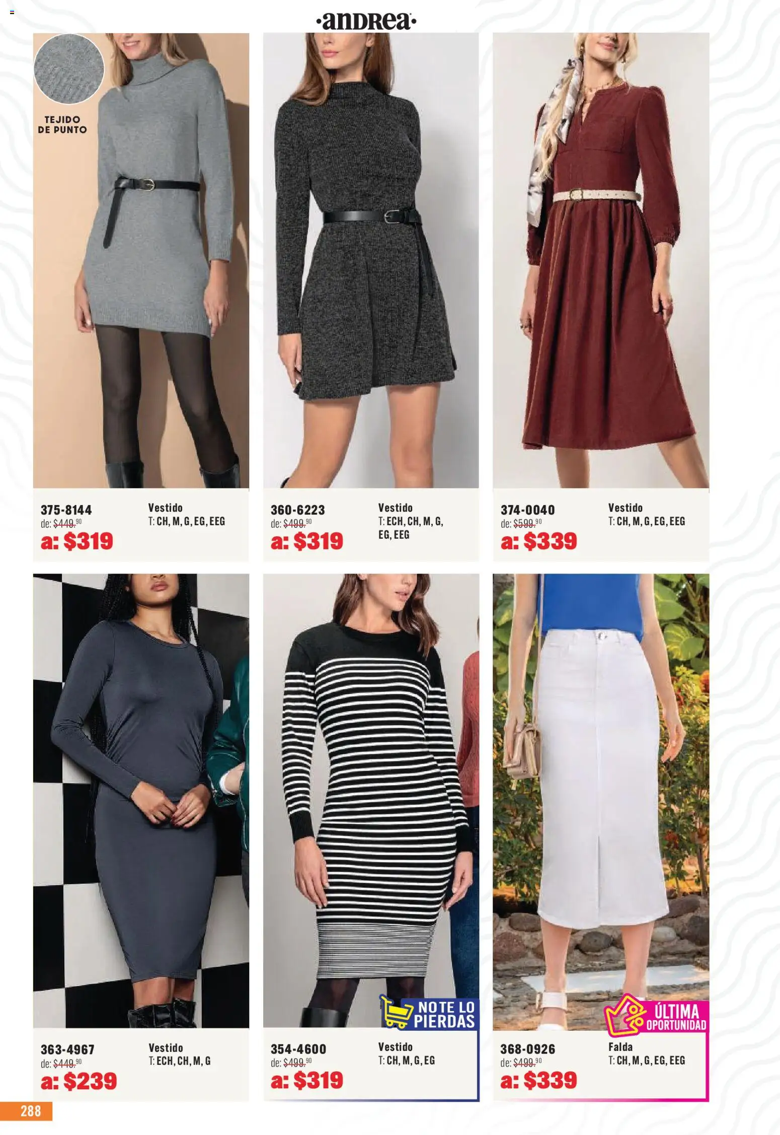 Nuevas ofertas de Andrea válidas en toda la República Mexicana desde el 03.05.2026. ¡Encuentra las mejores ofertas en Andrea catálogo Outlet! | Página: 288 | Productos: Vestido, Falda