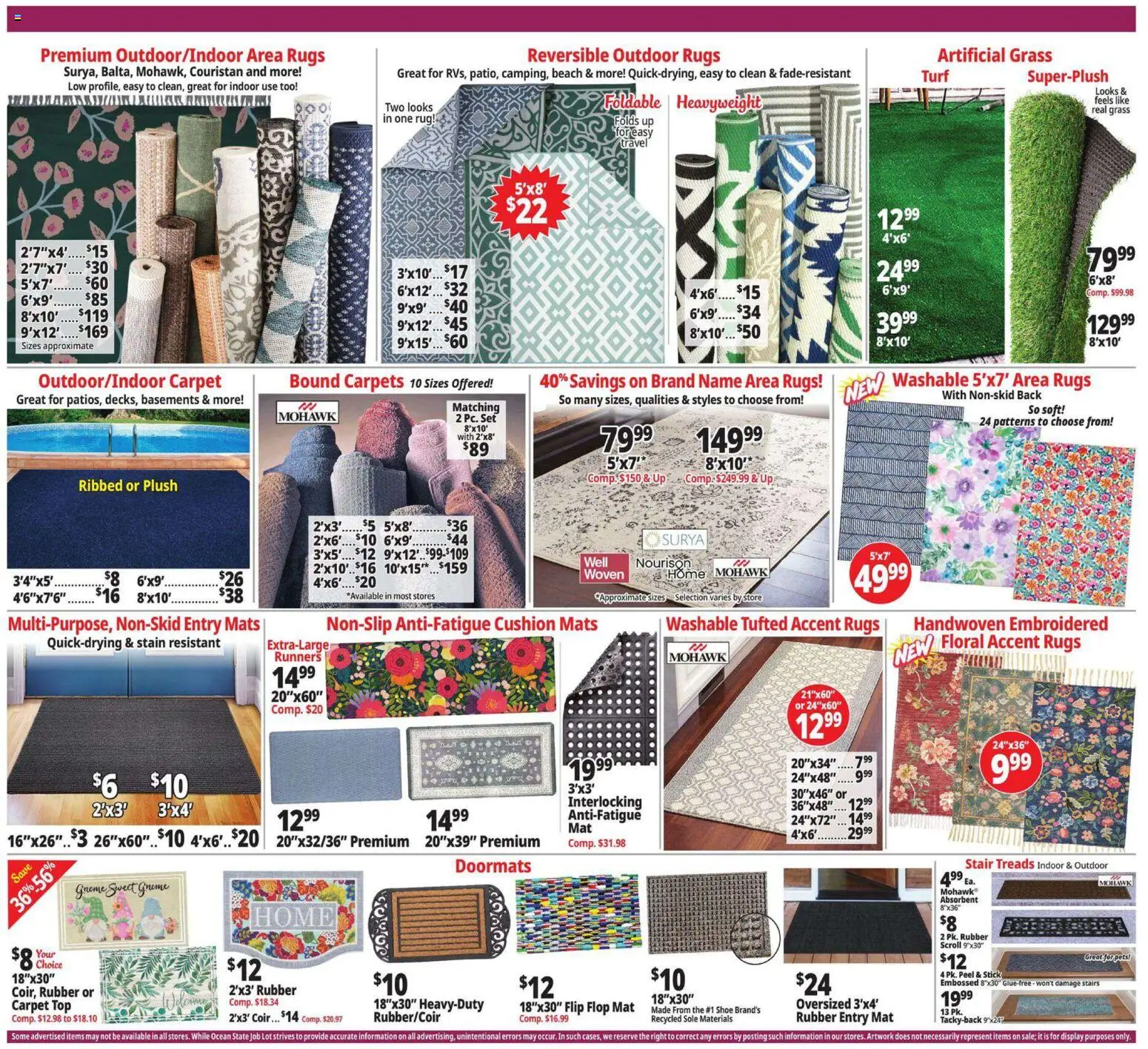 Ocean State Job Lot Weekly Ad - valid from 30.04.2026 | Page: 10 | Products: Carpet, Cushion