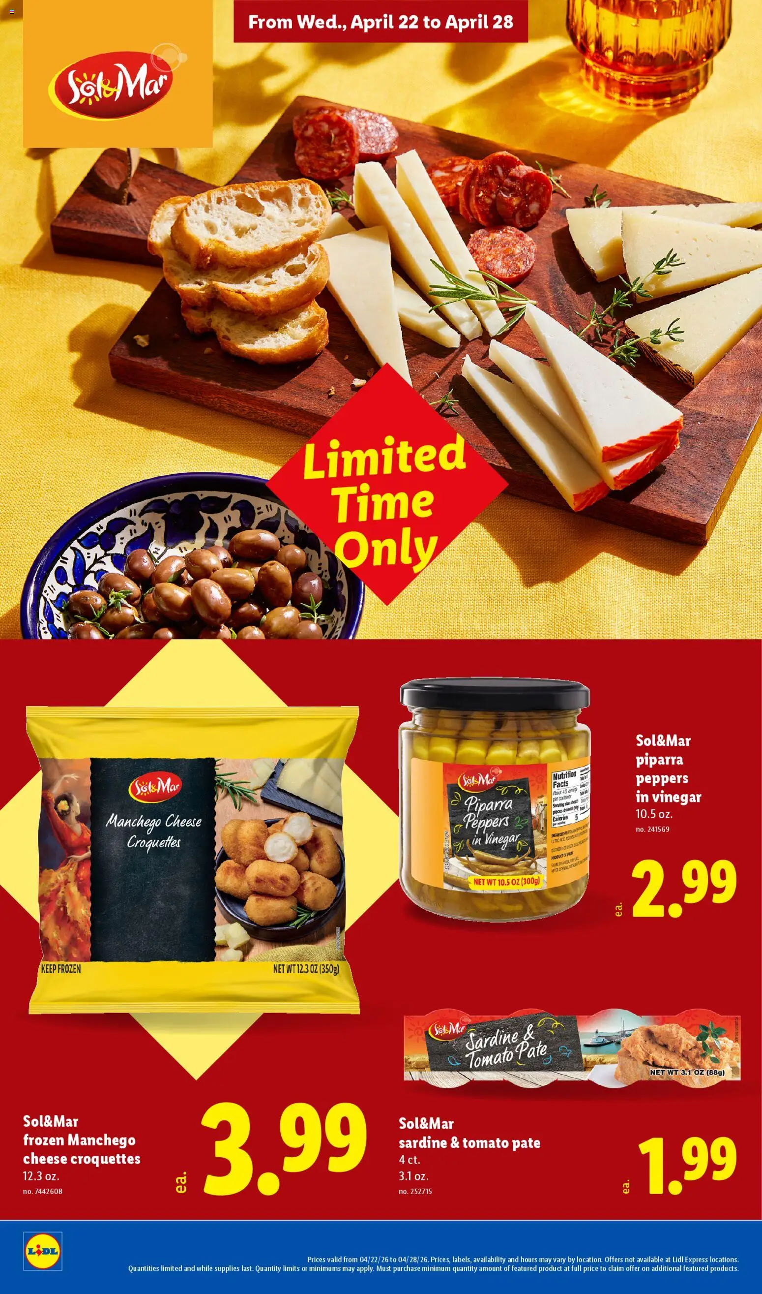 Lidl Weekly Ad - valid from 22.04.2026 | Page: 4 | Products: Vinegar, Peppers, Cheese