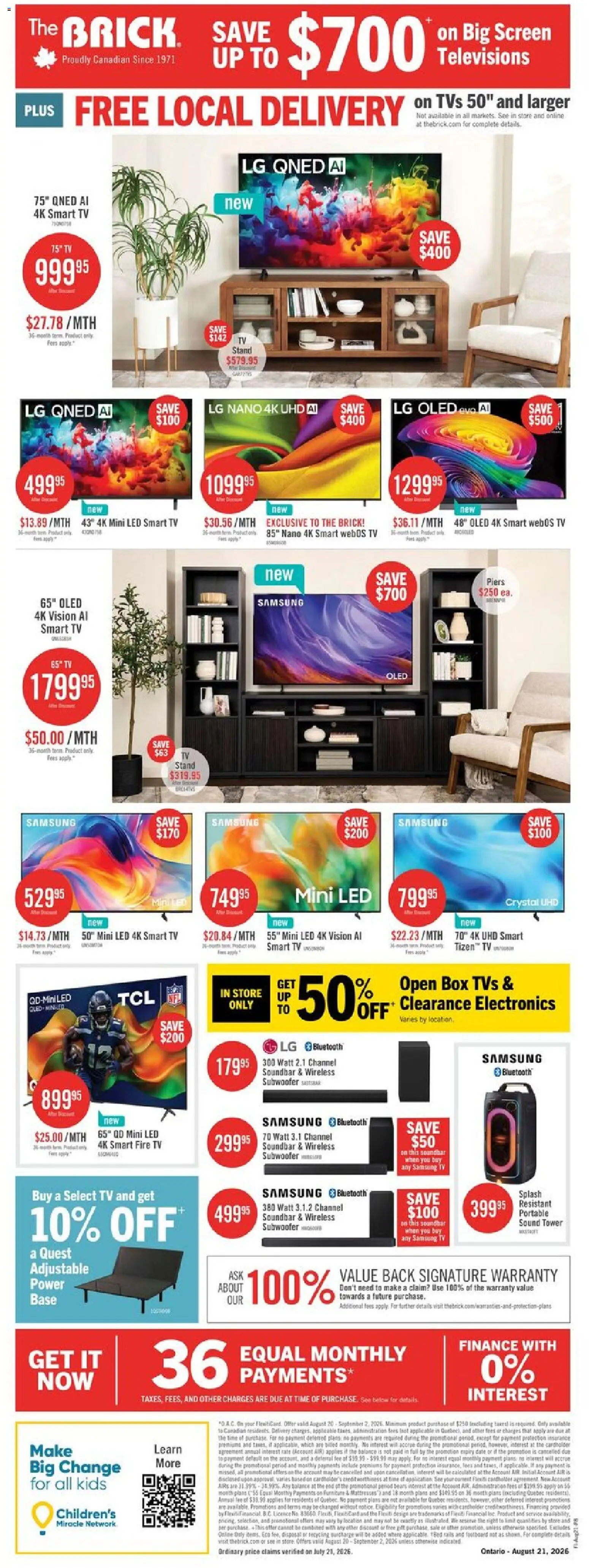 The Brick flyer valid from Aug 20, 2026 | Page: 17 | Products: Tv, Soundbar, Box