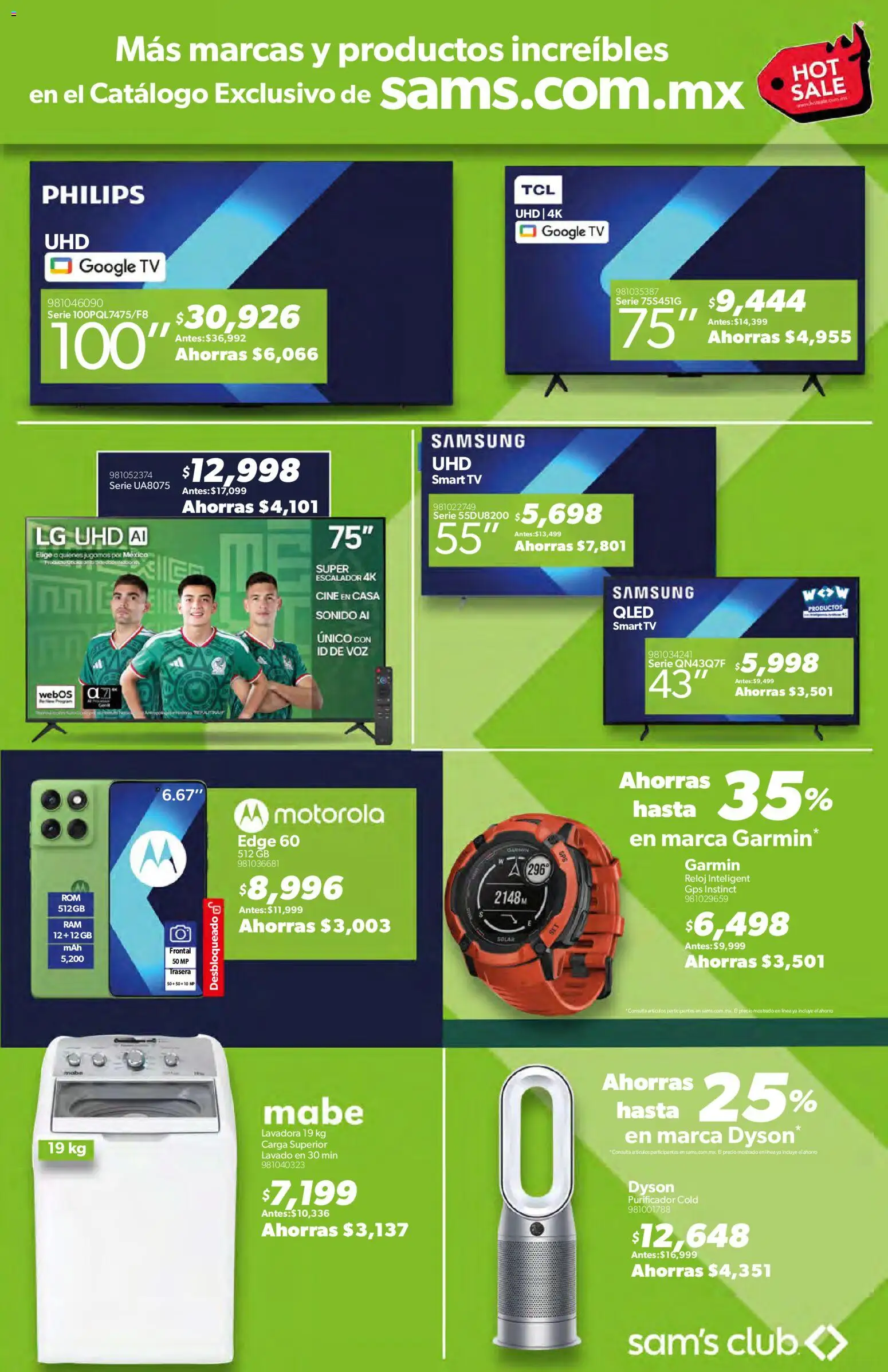 Nuevas ofertas de Sam's Club válidas en toda la República Mexicana desde el 25.05.2026. ¡Encuentra las mejores ofertas en Sam's Club Hot Sale! | Página: 5 | Productos: Purificador, Lavadora, Reloj